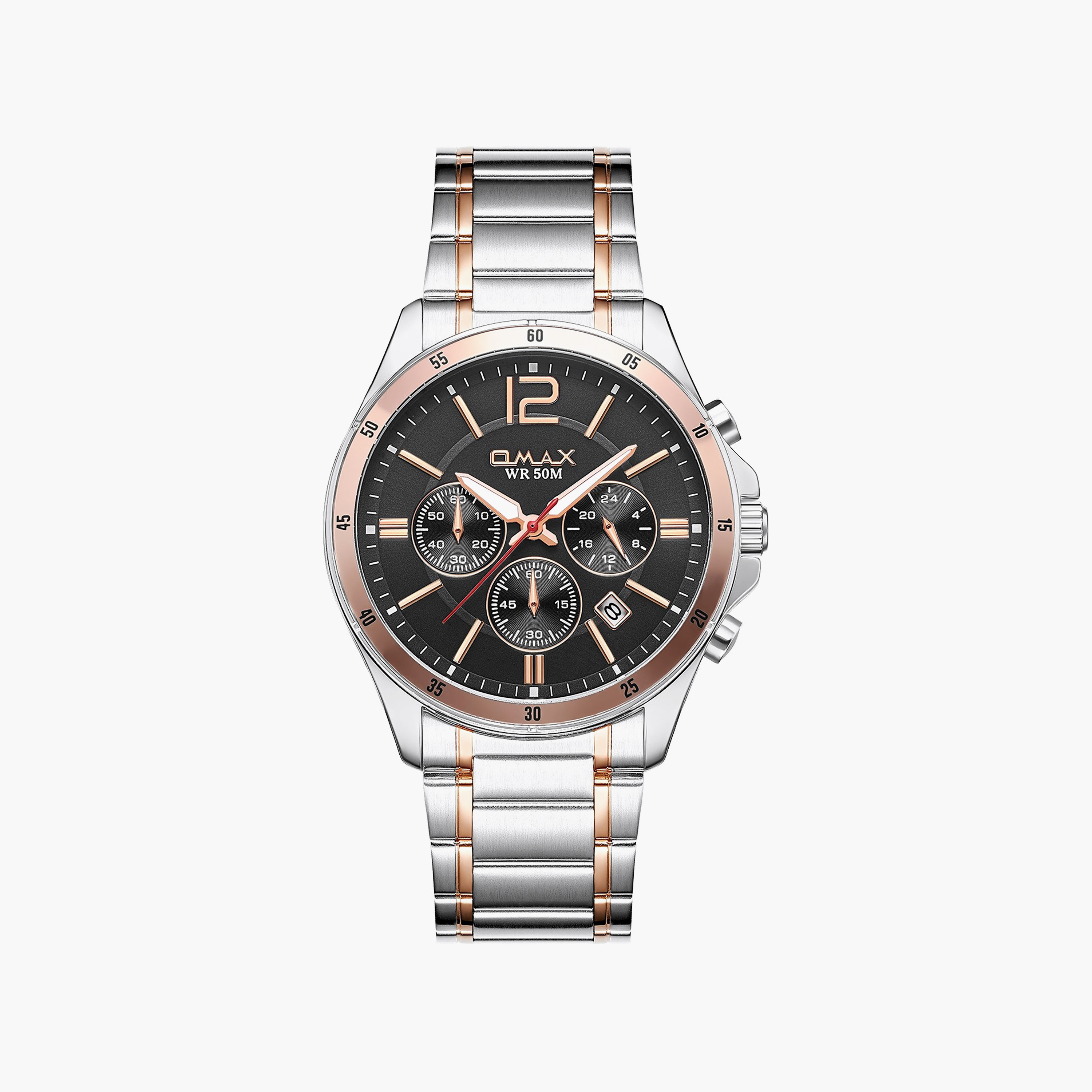 OMAX Men's Black Round 42 MM Analog Watch | 00CFM105N028-men-watchesandjewellery-watches-image-1