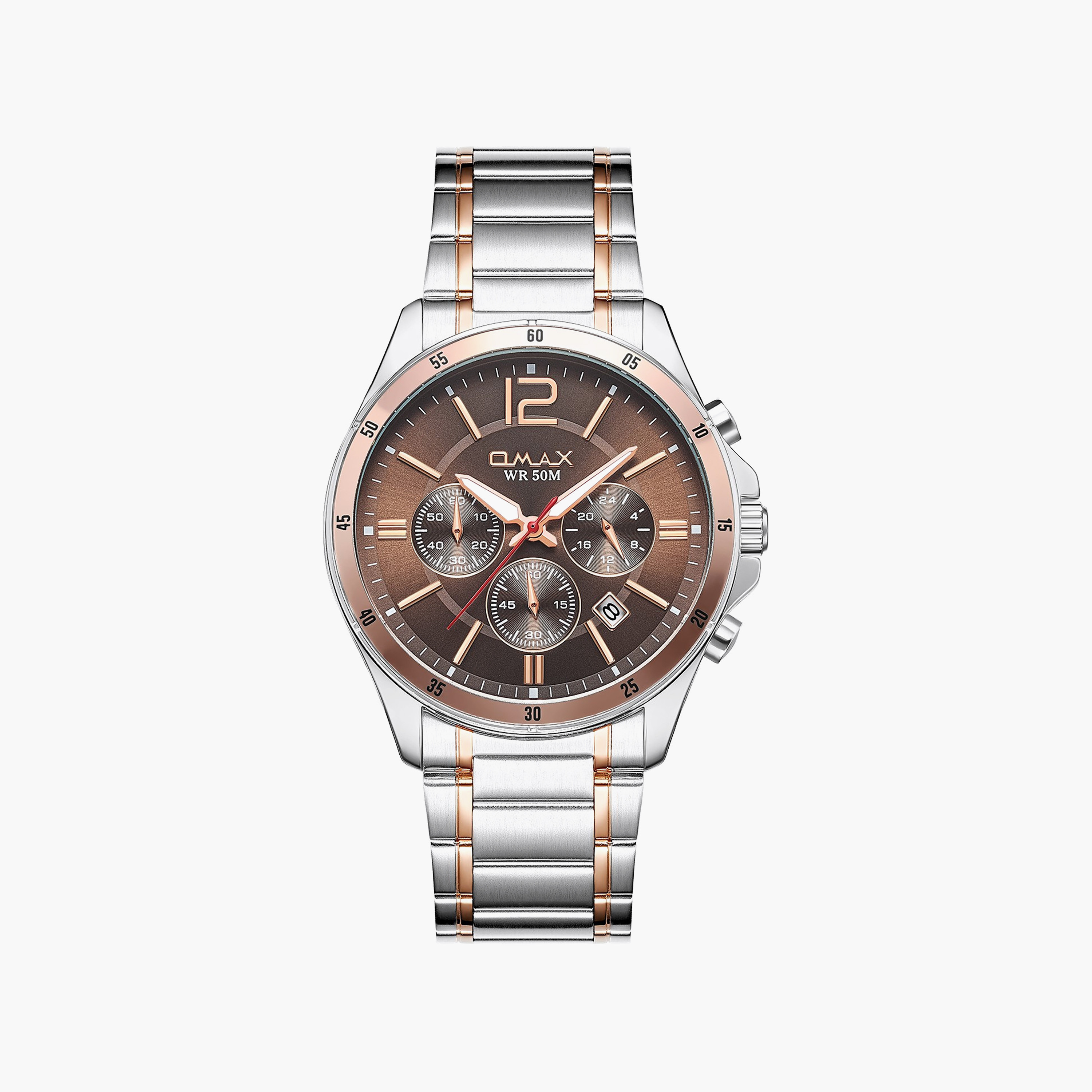 OMAX Men's Brown Round 42 MM Analog Watch | 00CFM105N029-men-watchesandjewellery-watches-image-1
