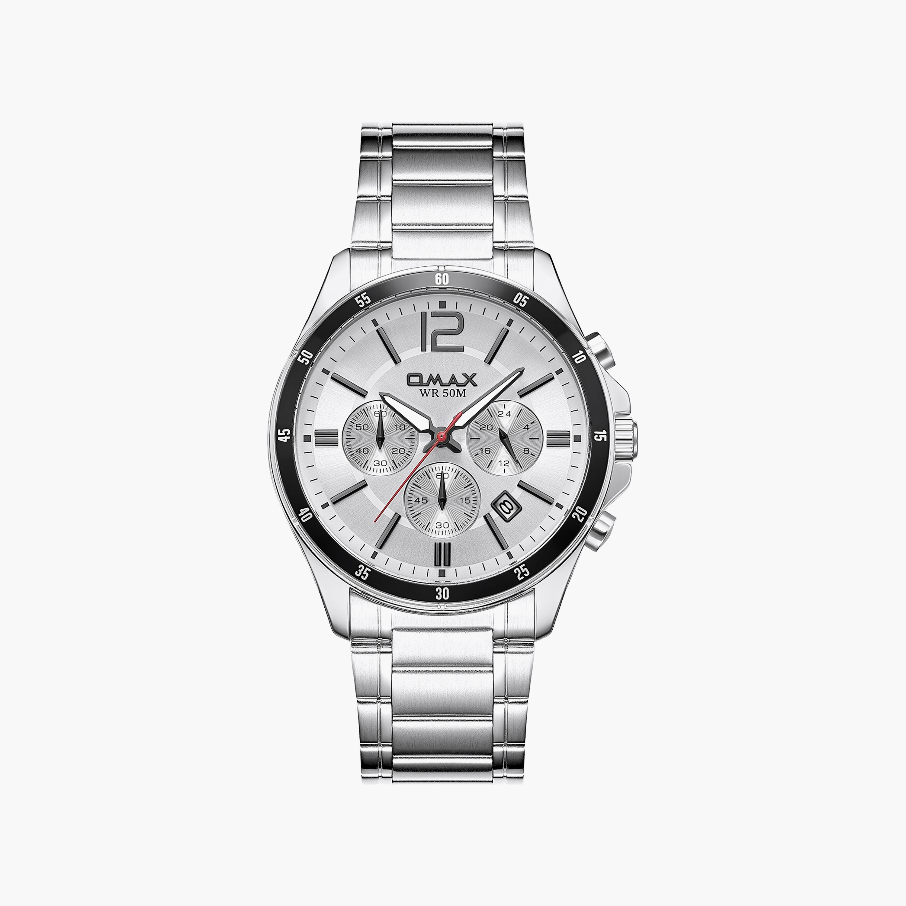 OMAX Men's Silver Round 42 MM Analog Watch | 00CFM105S001-men-watchesandjewellery-watches-image-1