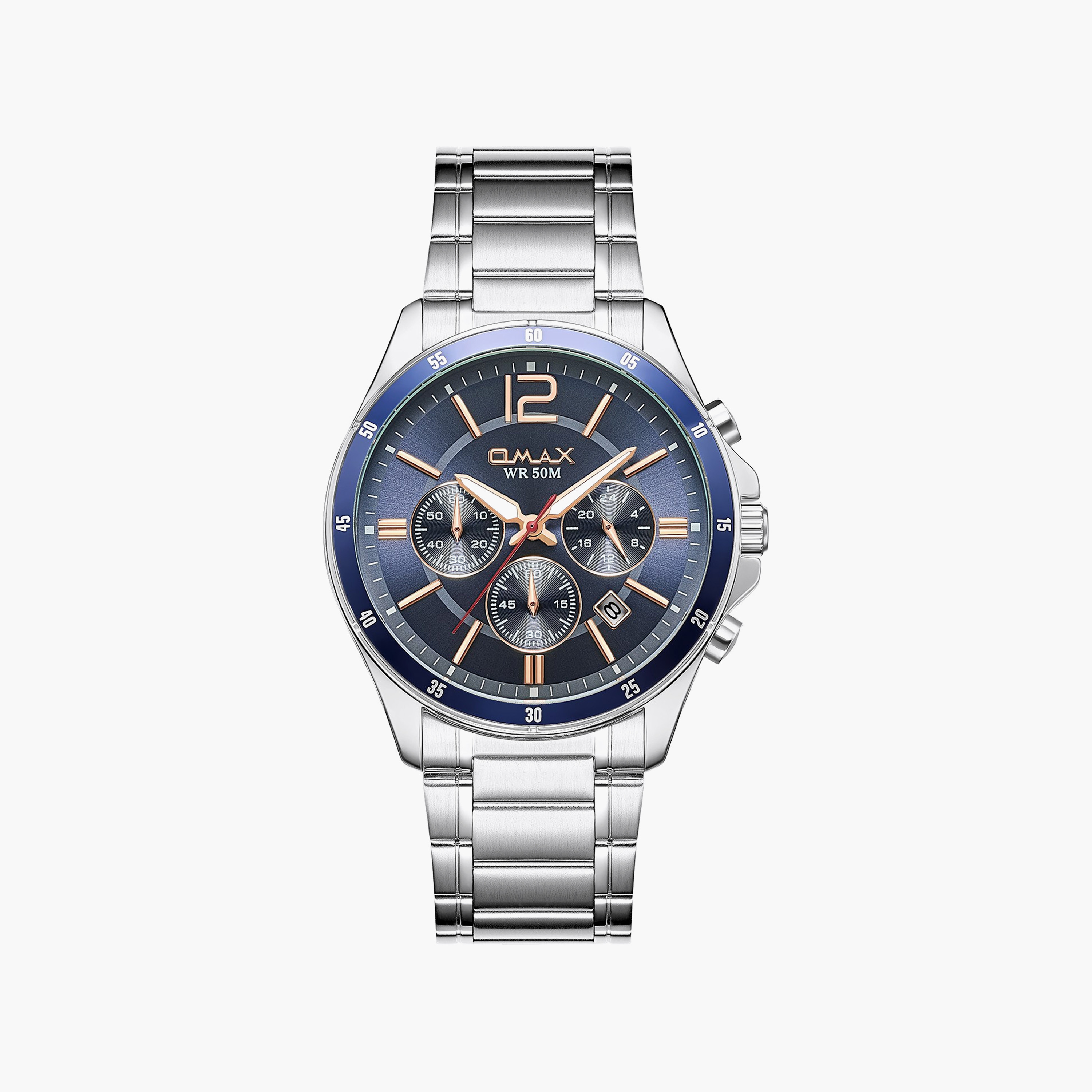 OMAX Men's Dark Blue Round 42 MM Analog Watch | 00CFM105S008-men-watchesandjewellery-watches-image-1