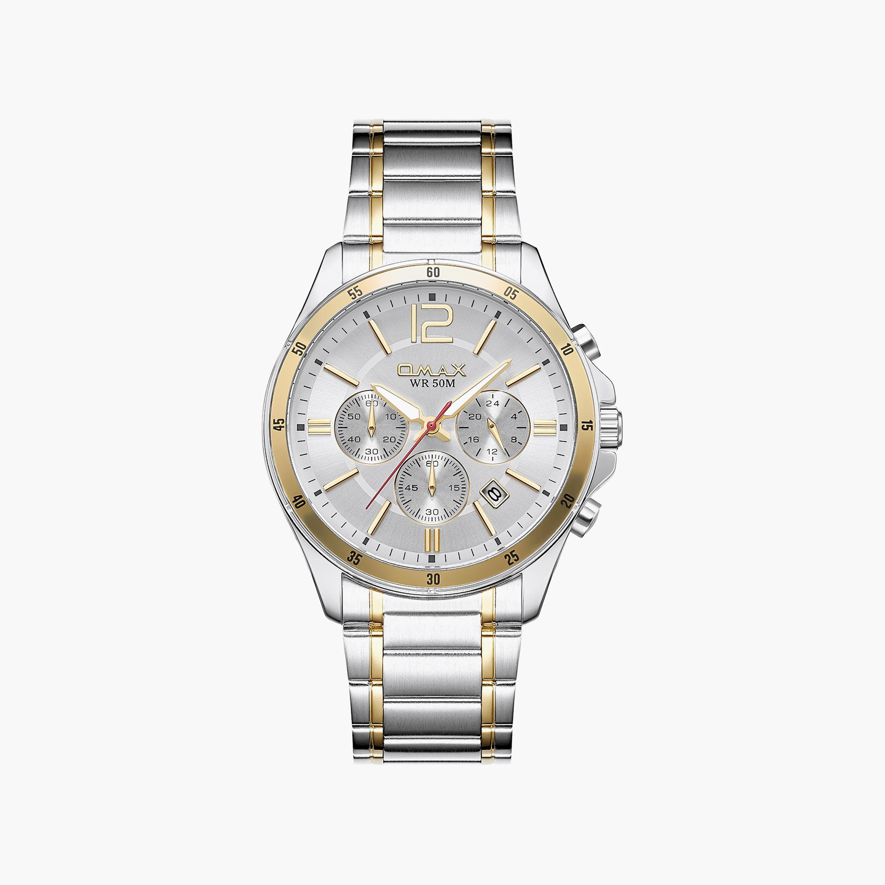 OMAX Men's Silver Round 42 MM Analog Watch | 00CFM105T009-men-watchesandjewellery-watches-image-1