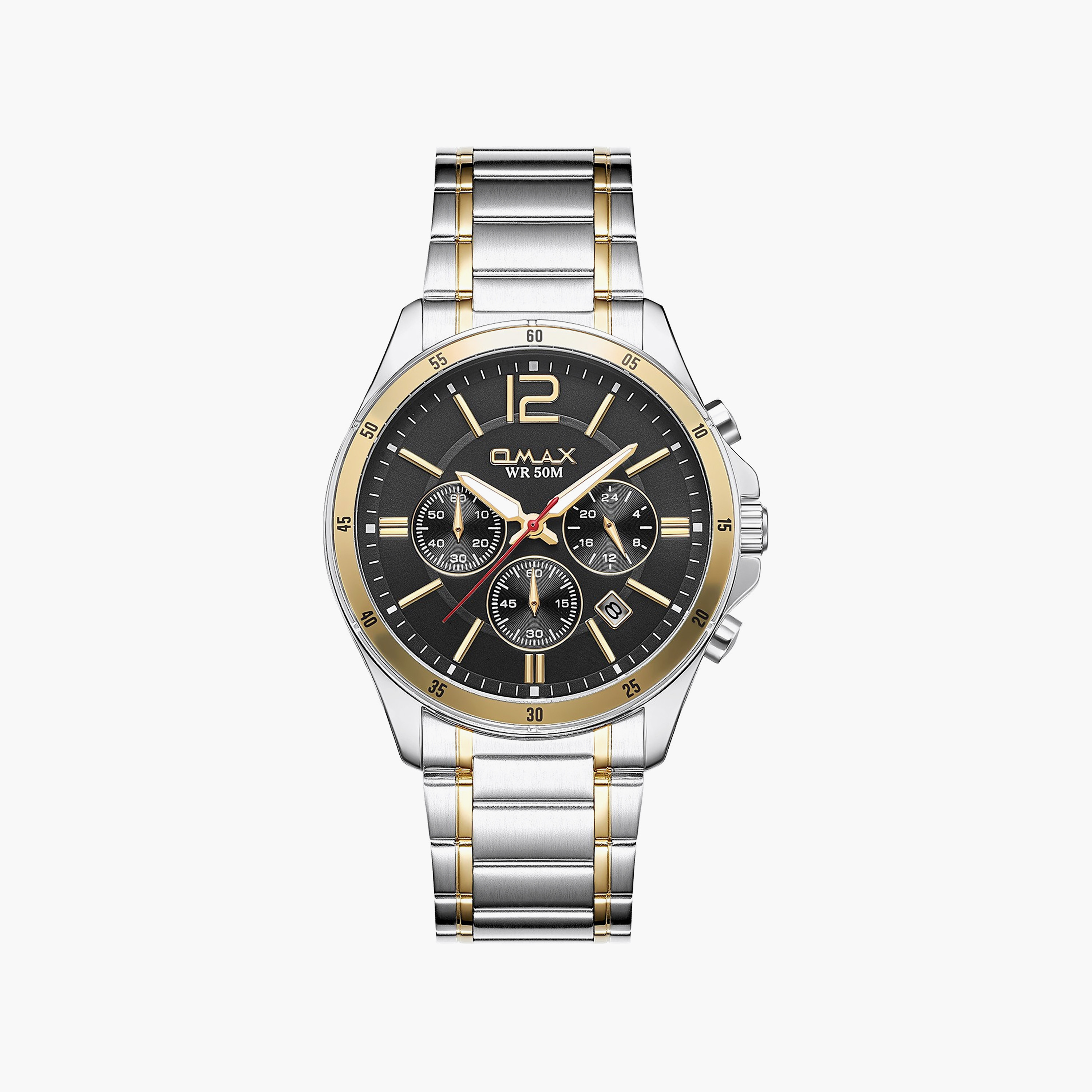 OMAX Men's Black Round 42 MM Analog Watch | 00CFM105T012-men-watchesandjewellery-watches-image-1