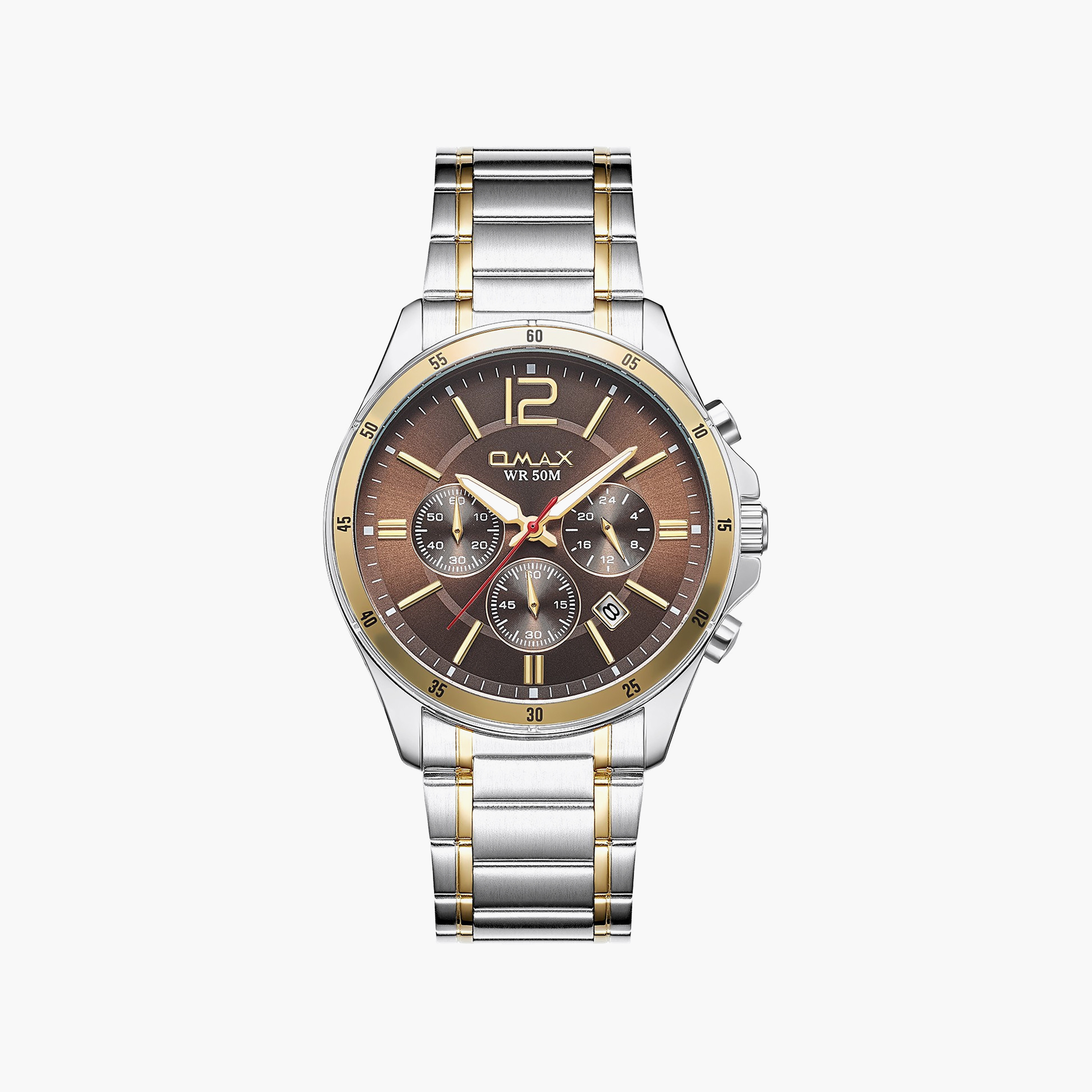 OMAX Men's Brown Round 42 MM Analog Watch | 00CFM105T013-men-watchesandjewellery-watches-image-1