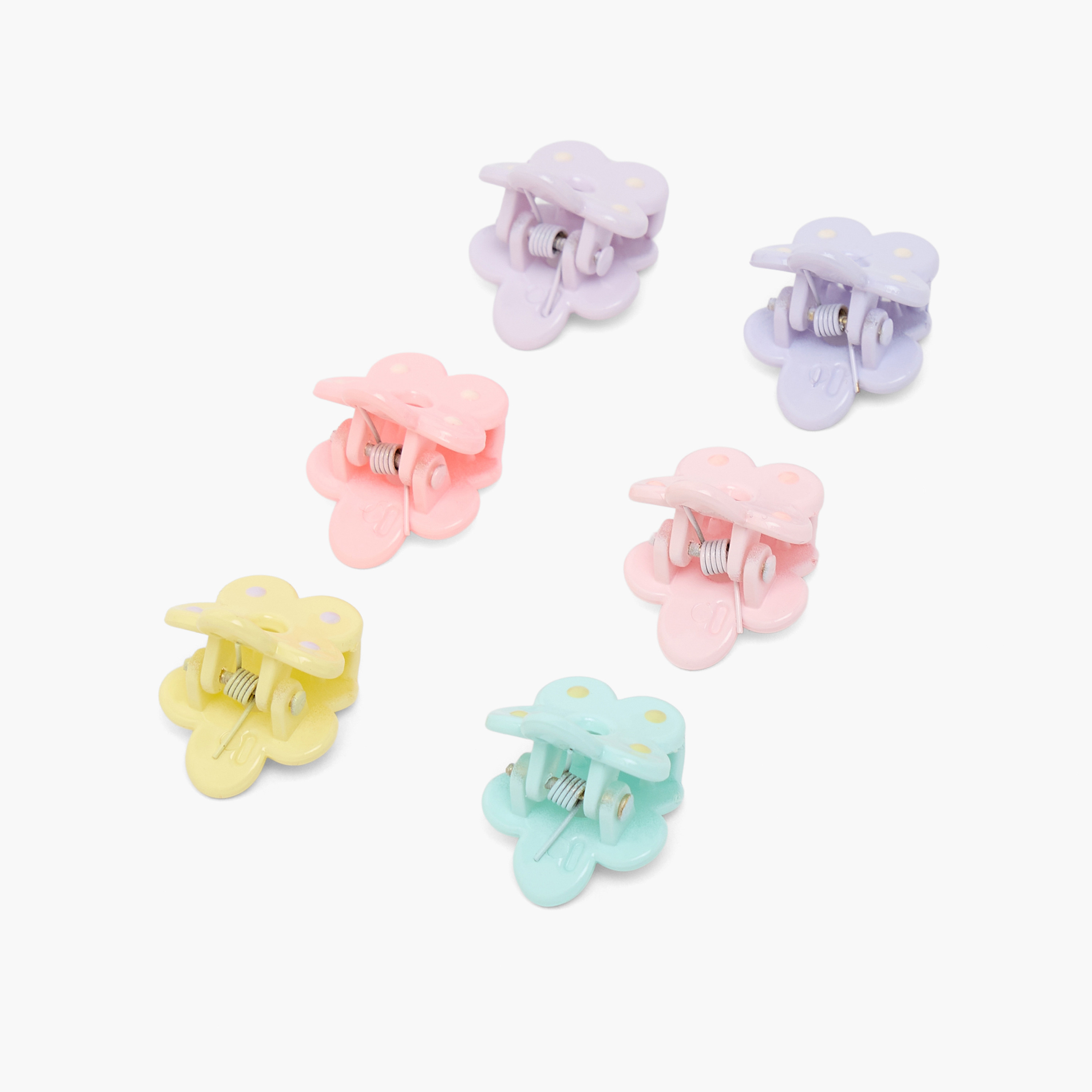 مشابك شعر مخلبية بزهور وطبعات منقطة من تشارمز - طقم من 3 قطع-girls-accessories-hairaccessories-image-8