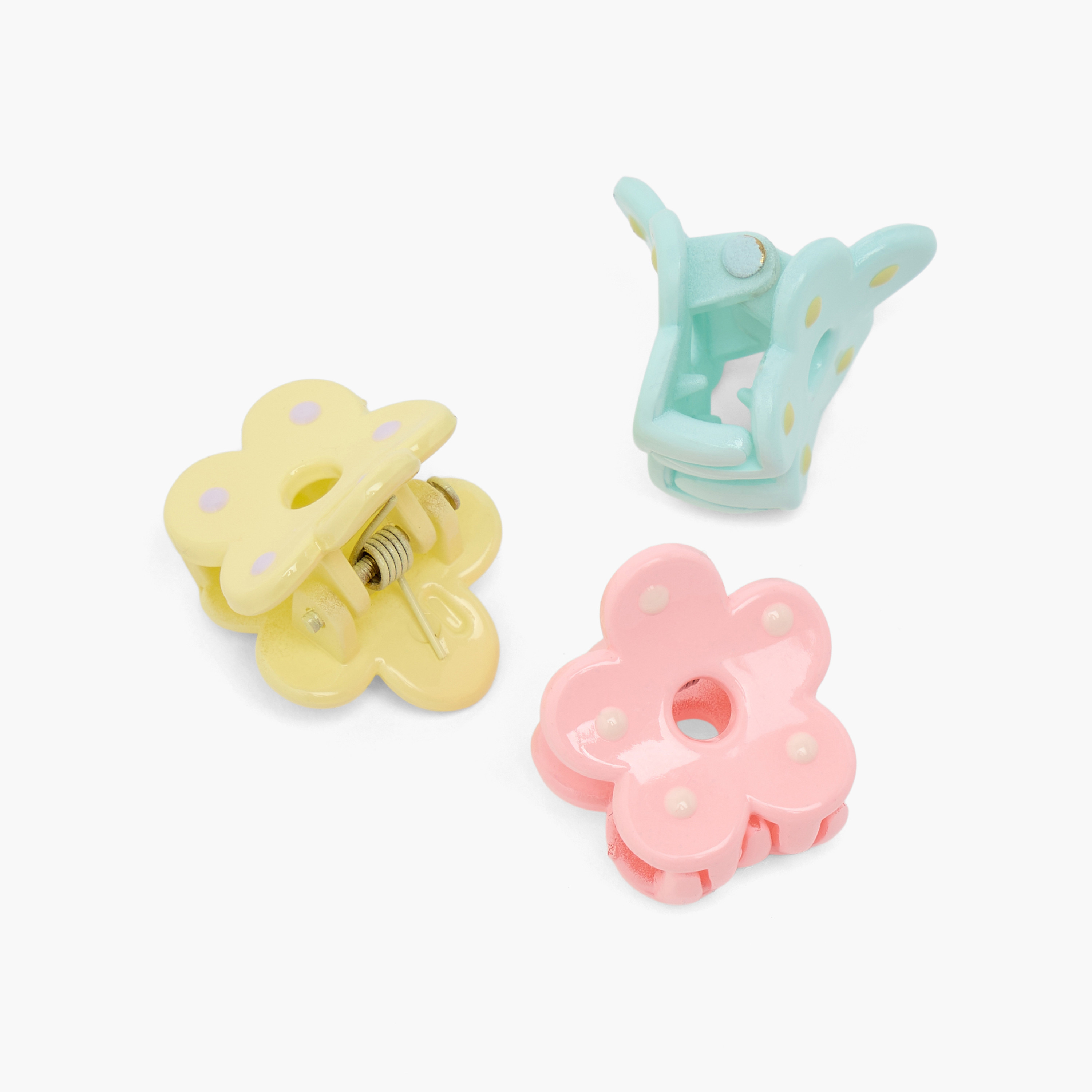 مشابك شعر مخلبية بزهور وطبعات منقطة من تشارمز - طقم من 3 قطع-girls-accessories-hairaccessories-image-9