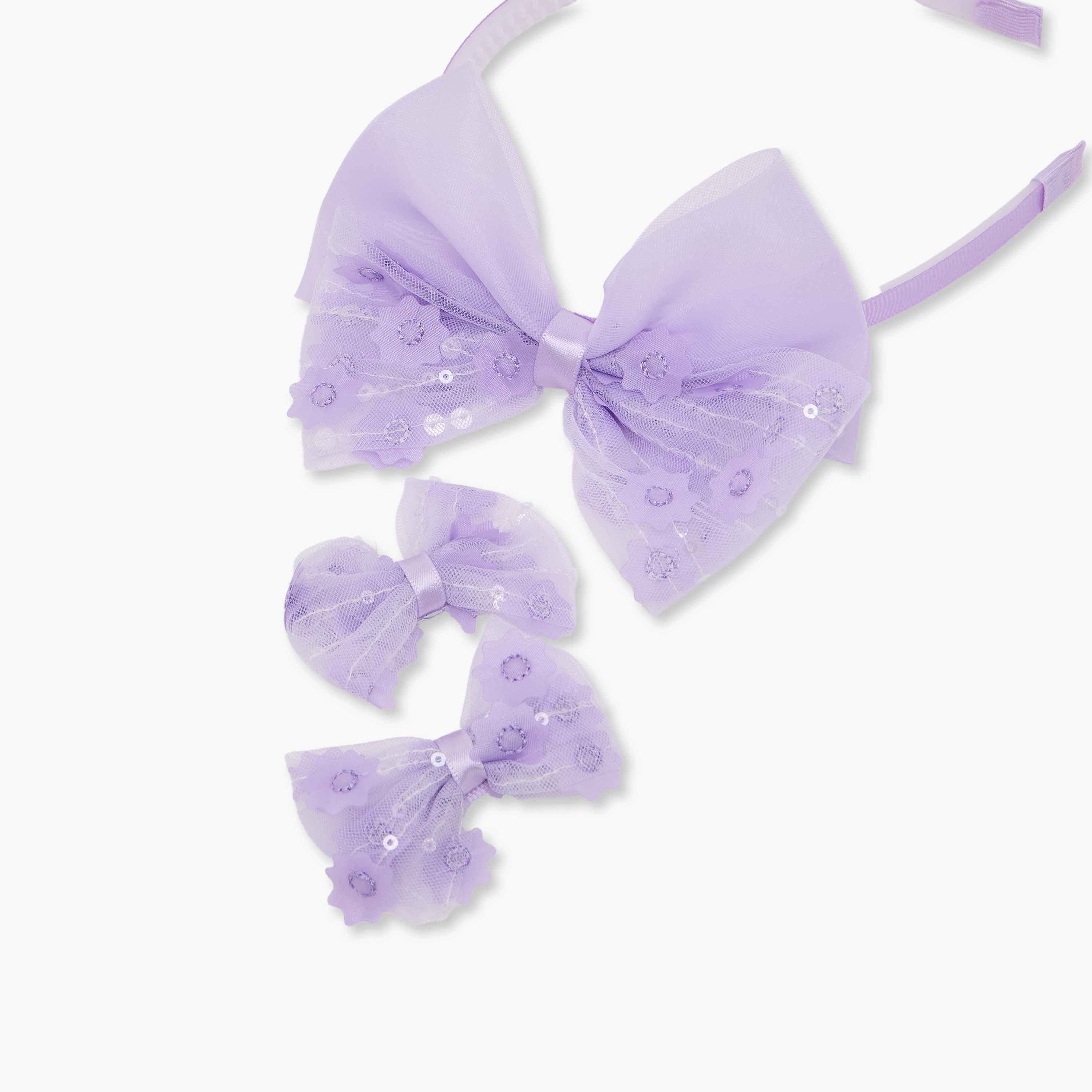 Set of 3 Charmz Bow Hairband with Hair Clip-girls-accessories-hairaccessories-image-6
