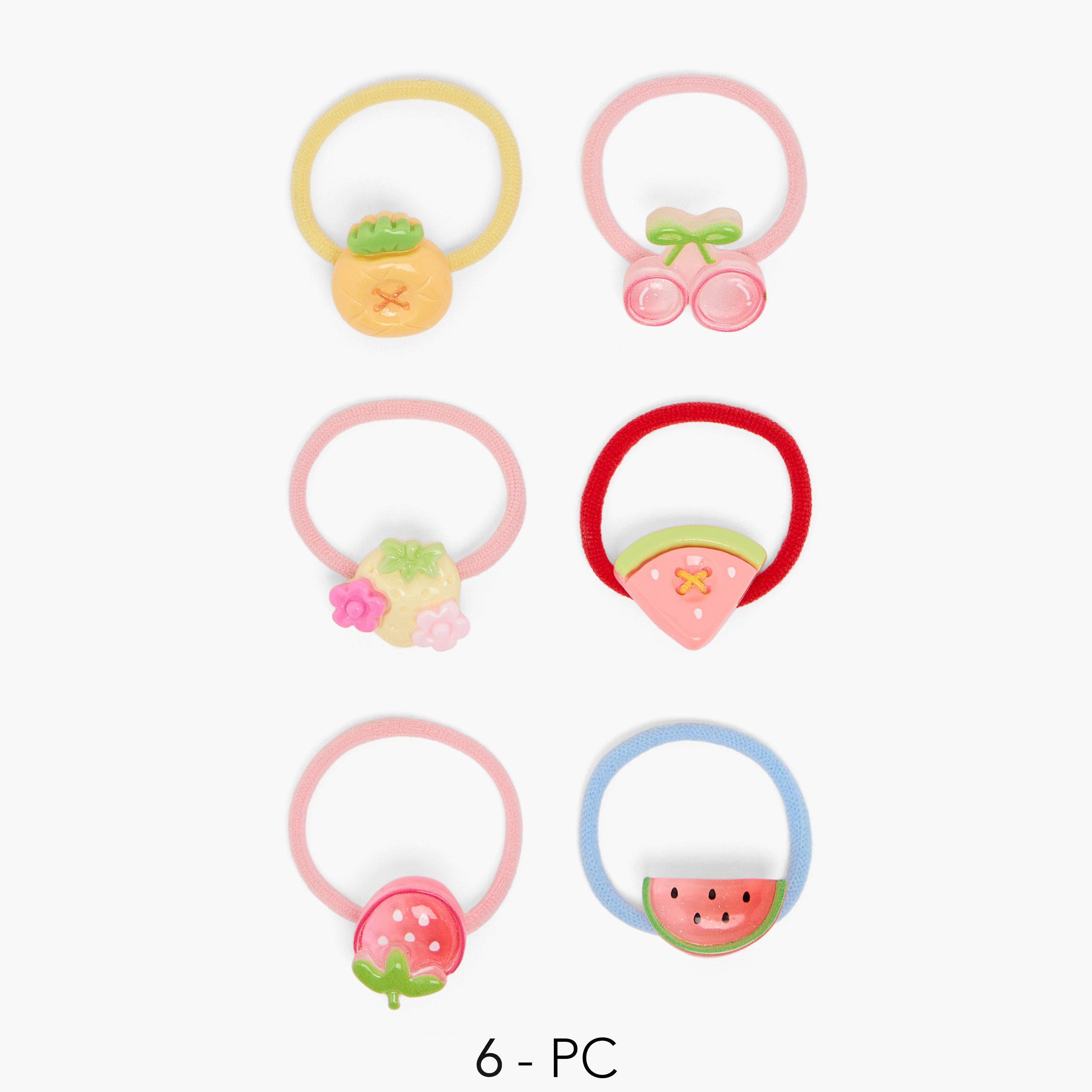 ربطة شعر بتزيينات فاكهة من تشارمز - طقم من 6 قطع-girls-accessories-hairaccessories-image-1