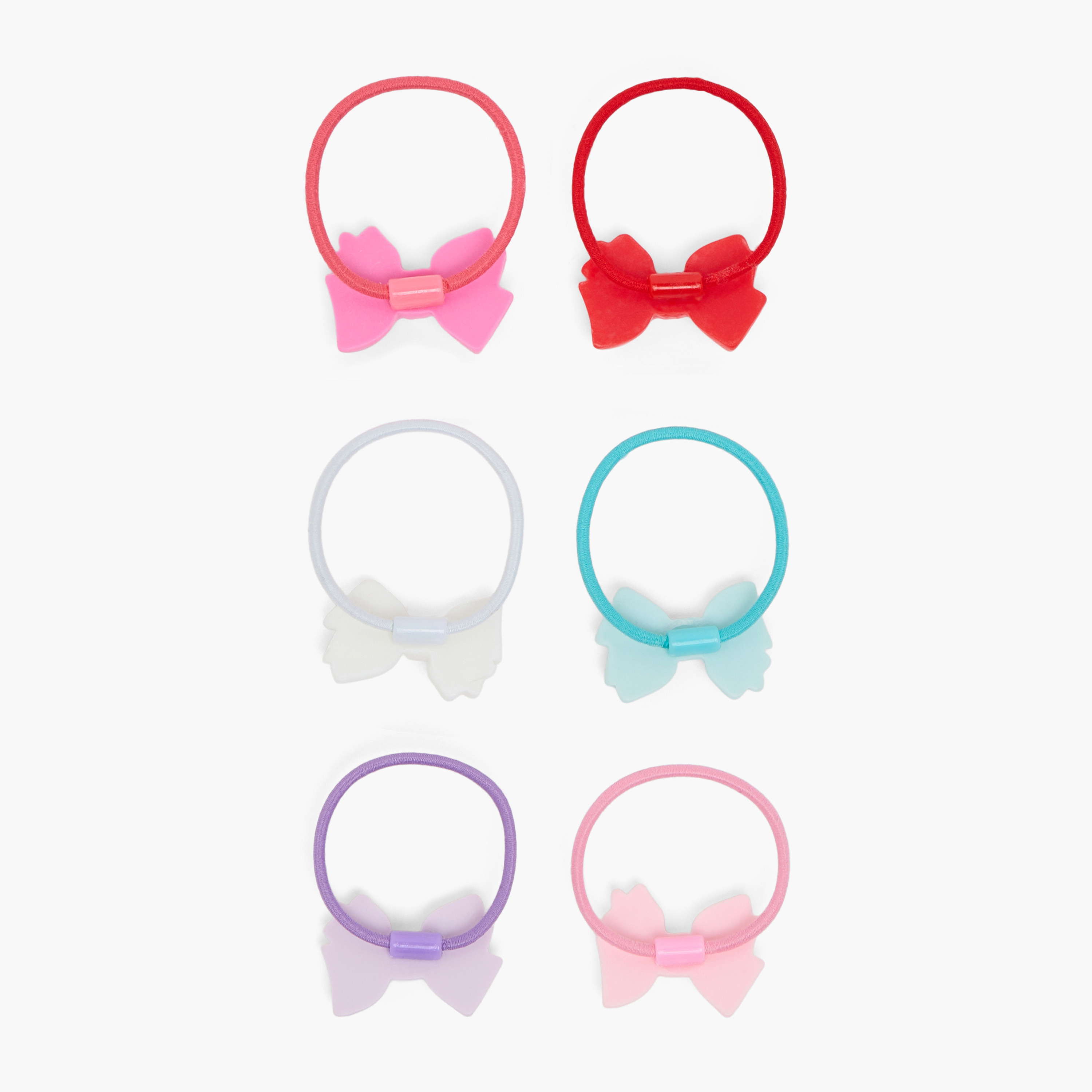 طقم ربطات شعر على شكل فيونكة بطبعات منقطة من تشارمز - 6 قطع-girls-accessories-hairaccessories-image-2