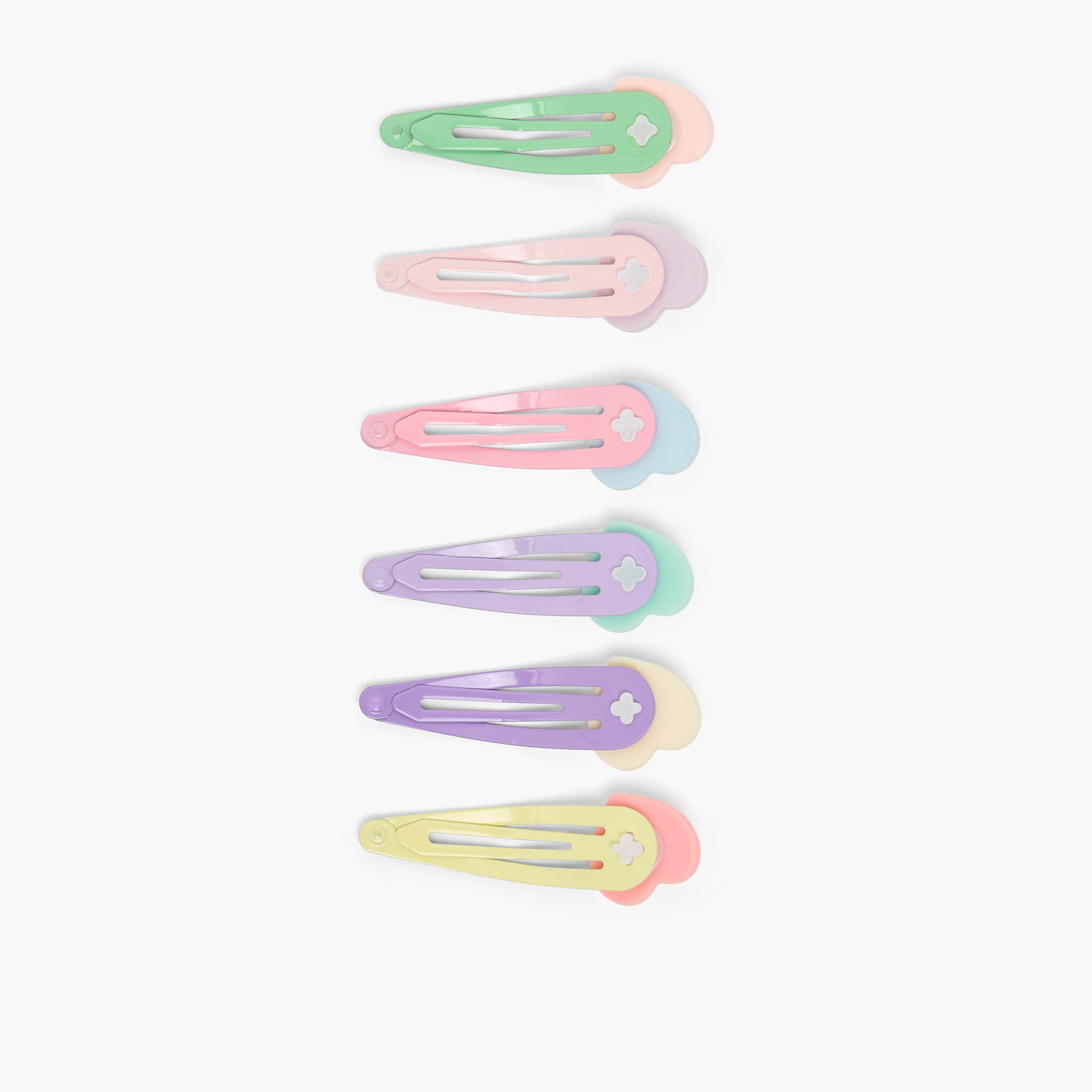 طقم مشابك شعر بتفاصيل قلب من تشارمز - 6 قطع-girls-accessories-hairaccessories-image-3
