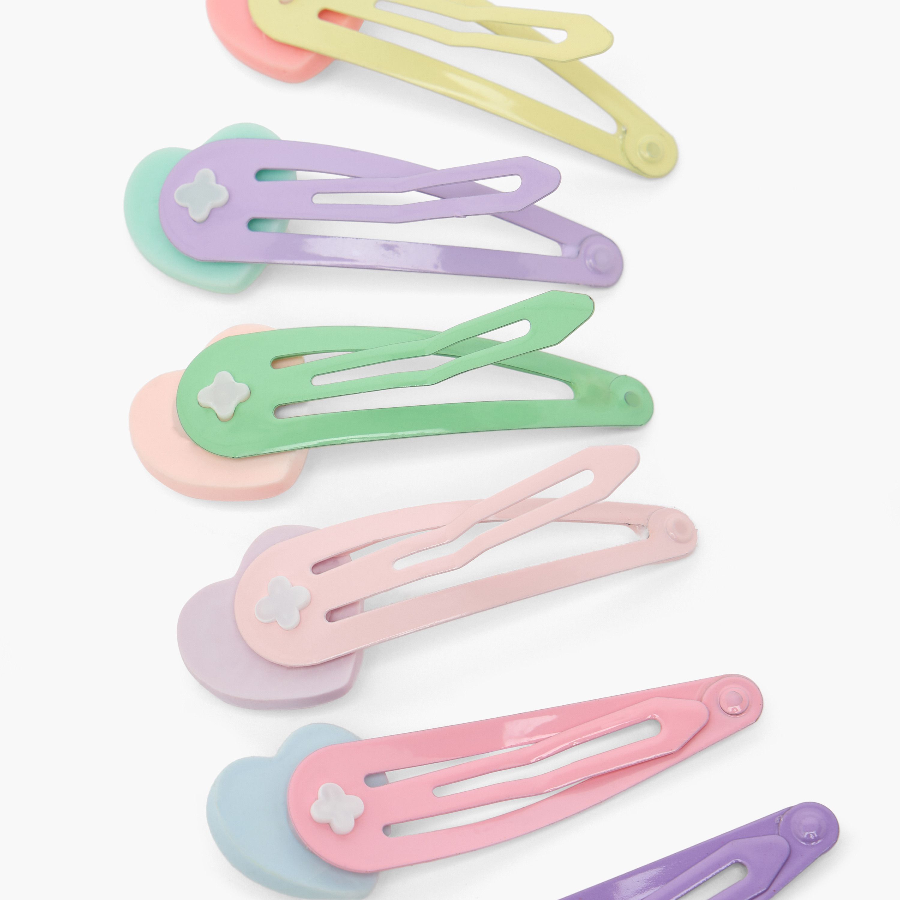 طقم مشابك شعر بتفاصيل قلب من تشارمز - 6 قطع-girls-accessories-hairaccessories-image-6
