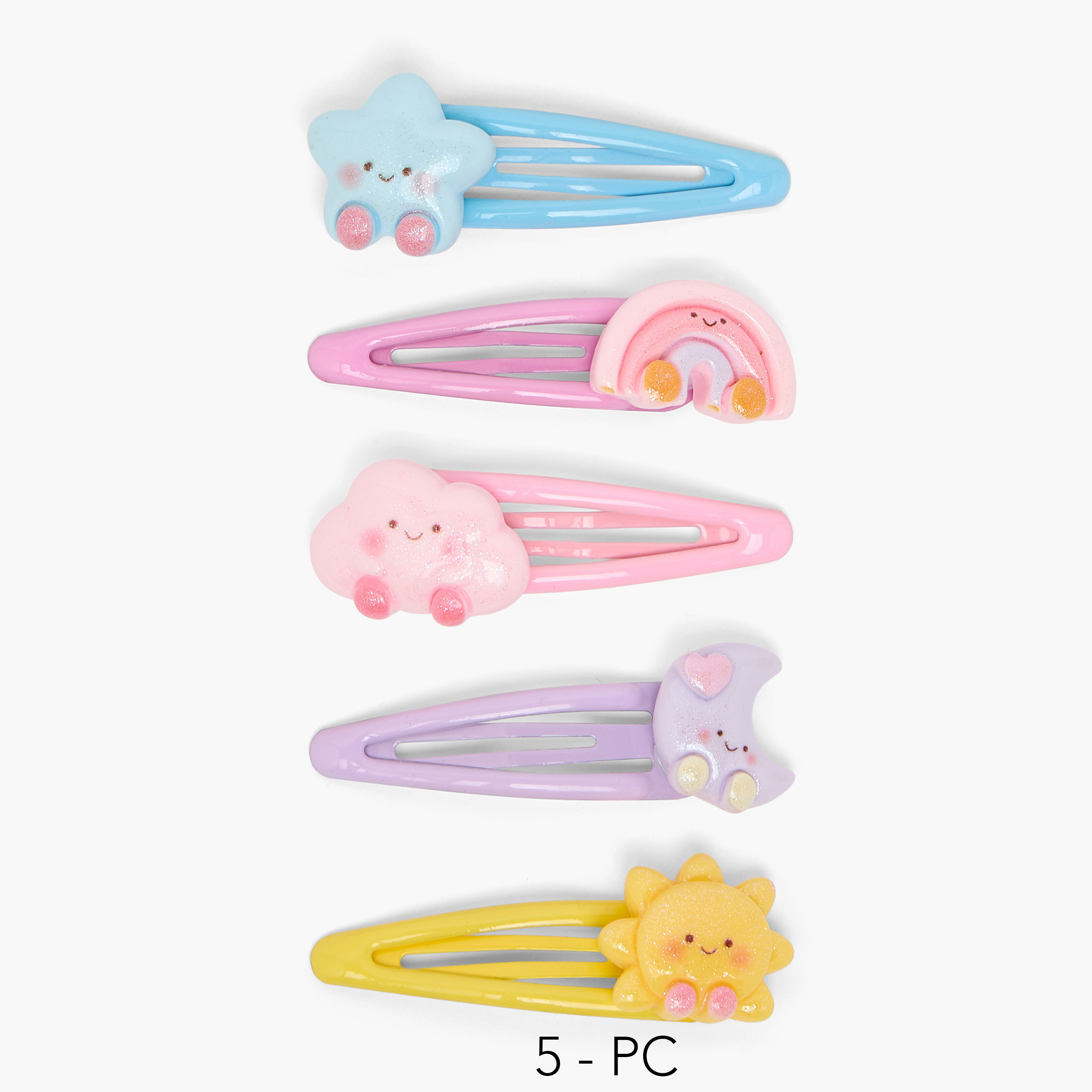 طقم مشابك شعر كبس من تشارمز - 5 قطع-girls-accessories-hairaccessories-image-1