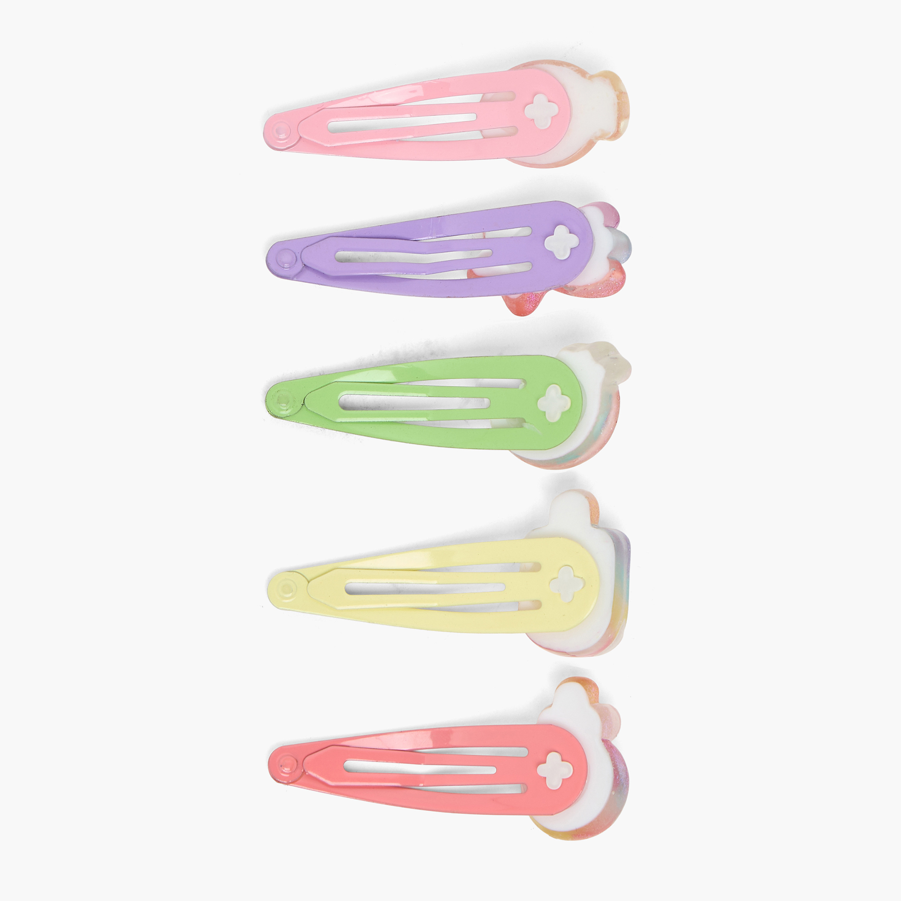 مشابك شعر كبس بتفاصيل لامعة من تشارمز - طقم من 5 قطع-girls-accessories-hairaccessories-image-2