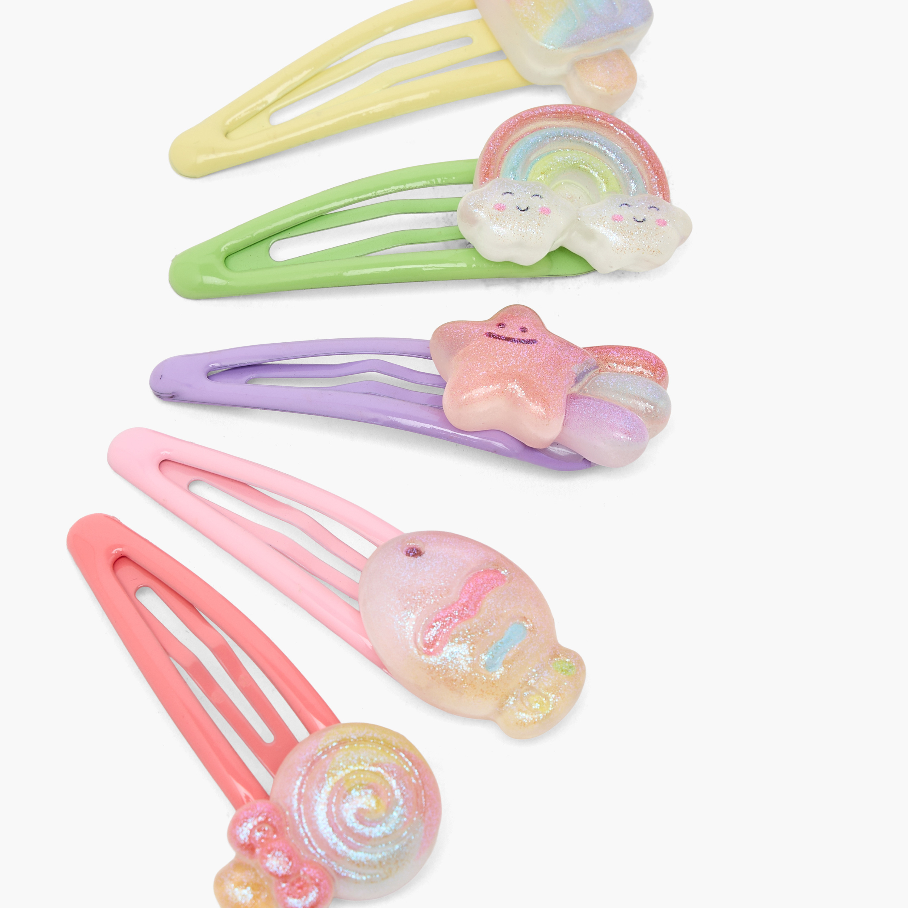 مشابك شعر كبس بتفاصيل لامعة من تشارمز - طقم من 5 قطع-girls-accessories-hairaccessories-image-4