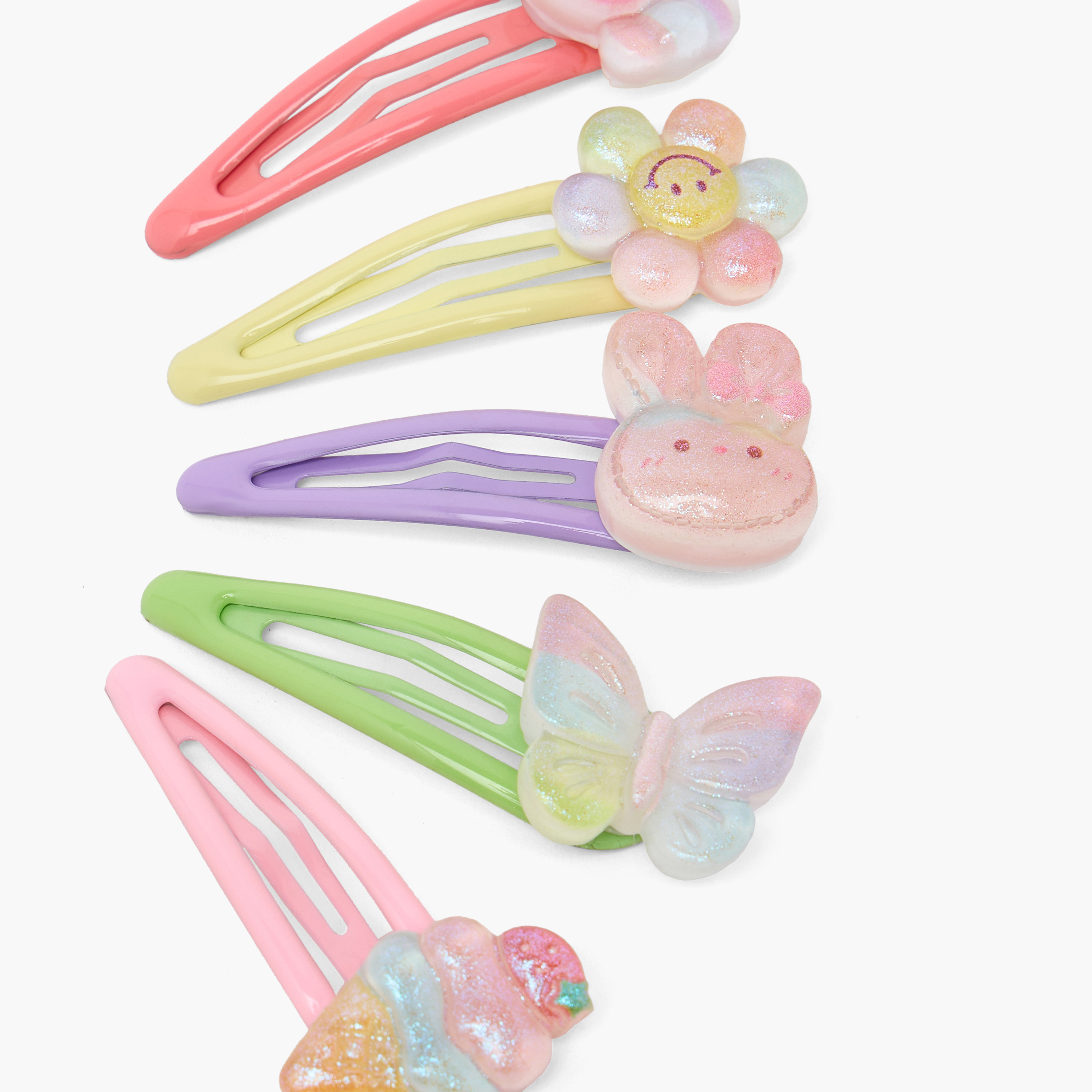 طقم مشابك شعر بزينة جليتر من تشارمز - 5 قطع-girls-accessories-hairaccessories-image-4