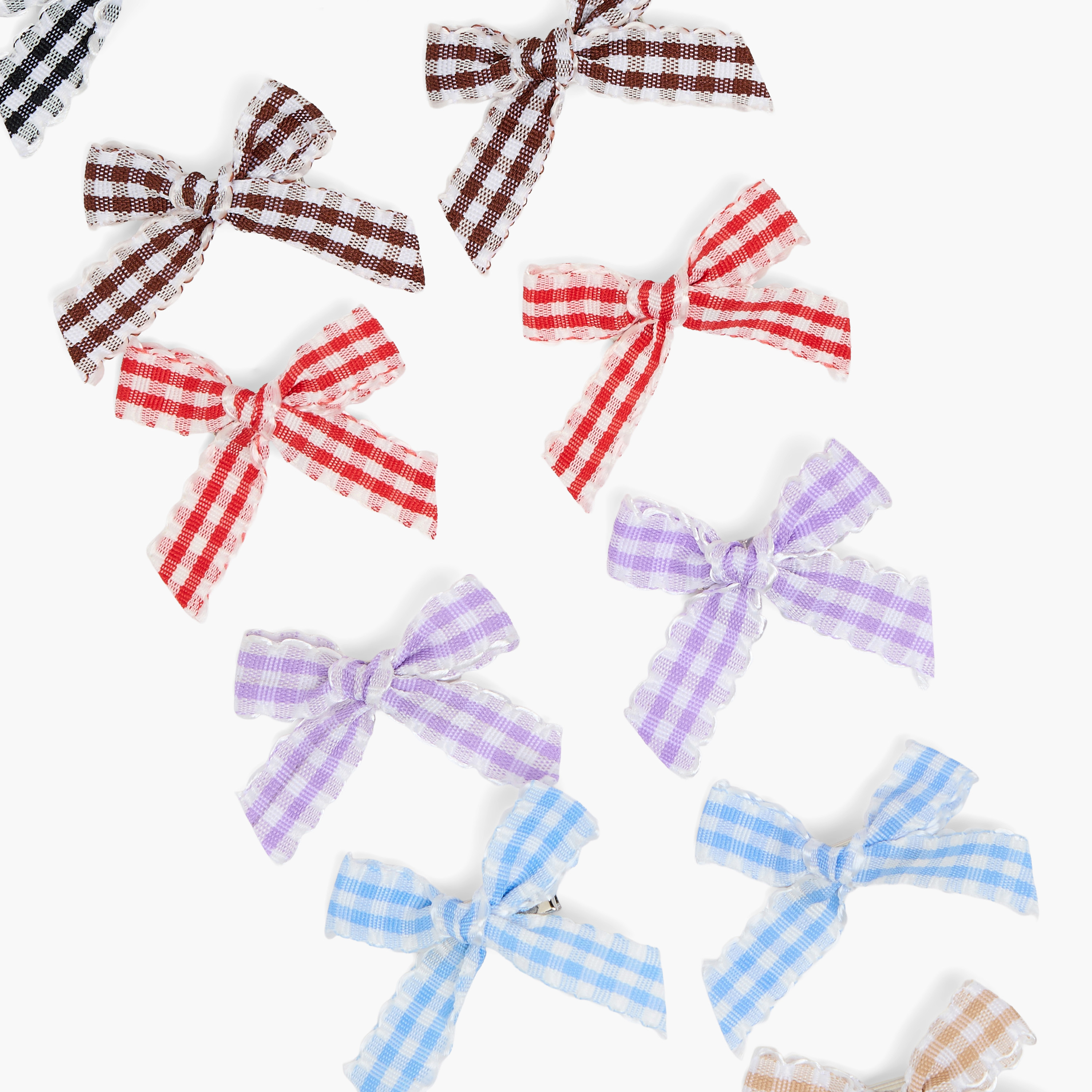 طقم مشابك شعر بفيونكة بطبعات كاروهات من تشارمز - 12 قطعة-girls-accessories-hairaccessories-image-4