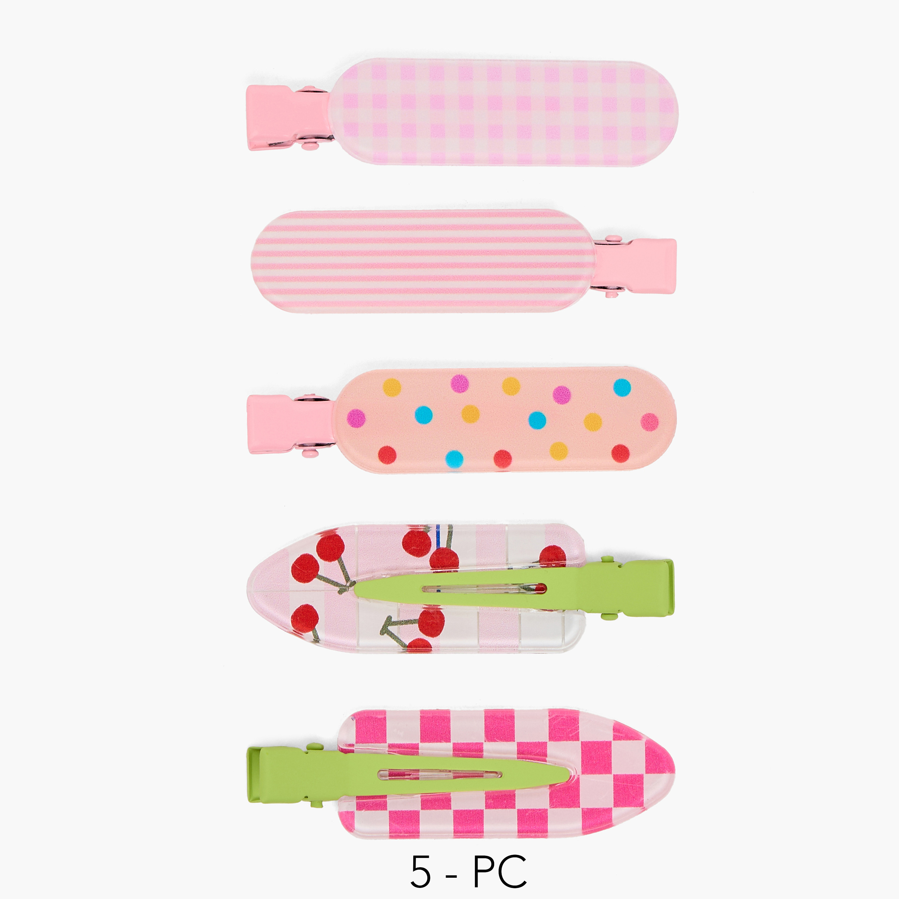 مشابك شعر بطبعات صيفية من تشارمز - طقم من 5 قطع-girls-accessories-hairaccessories-image-1