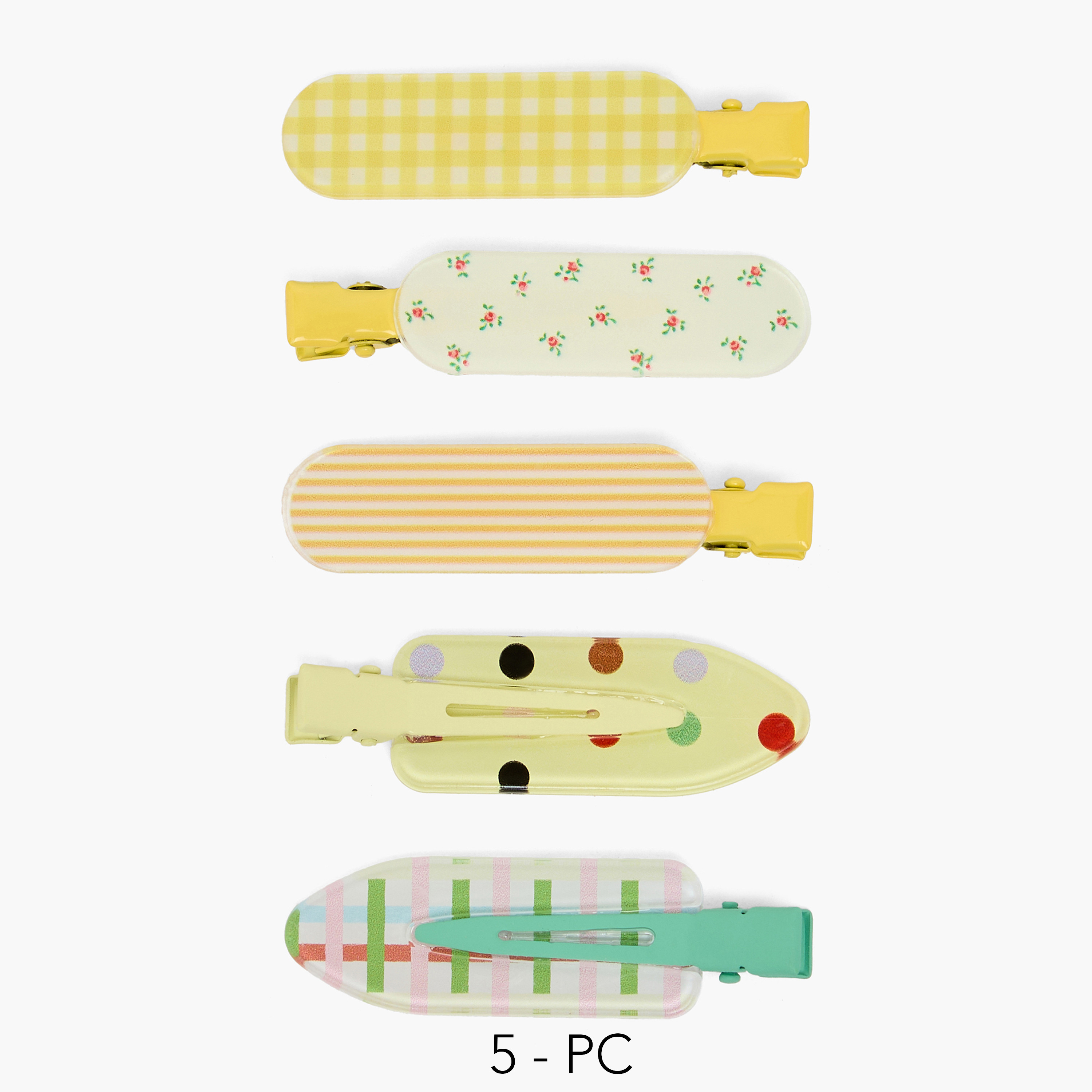 طقم مشابك شعر تمساح بطبعات صيفية من تشارمز - 5 قطع-girls-accessories-hairaccessories-image-1