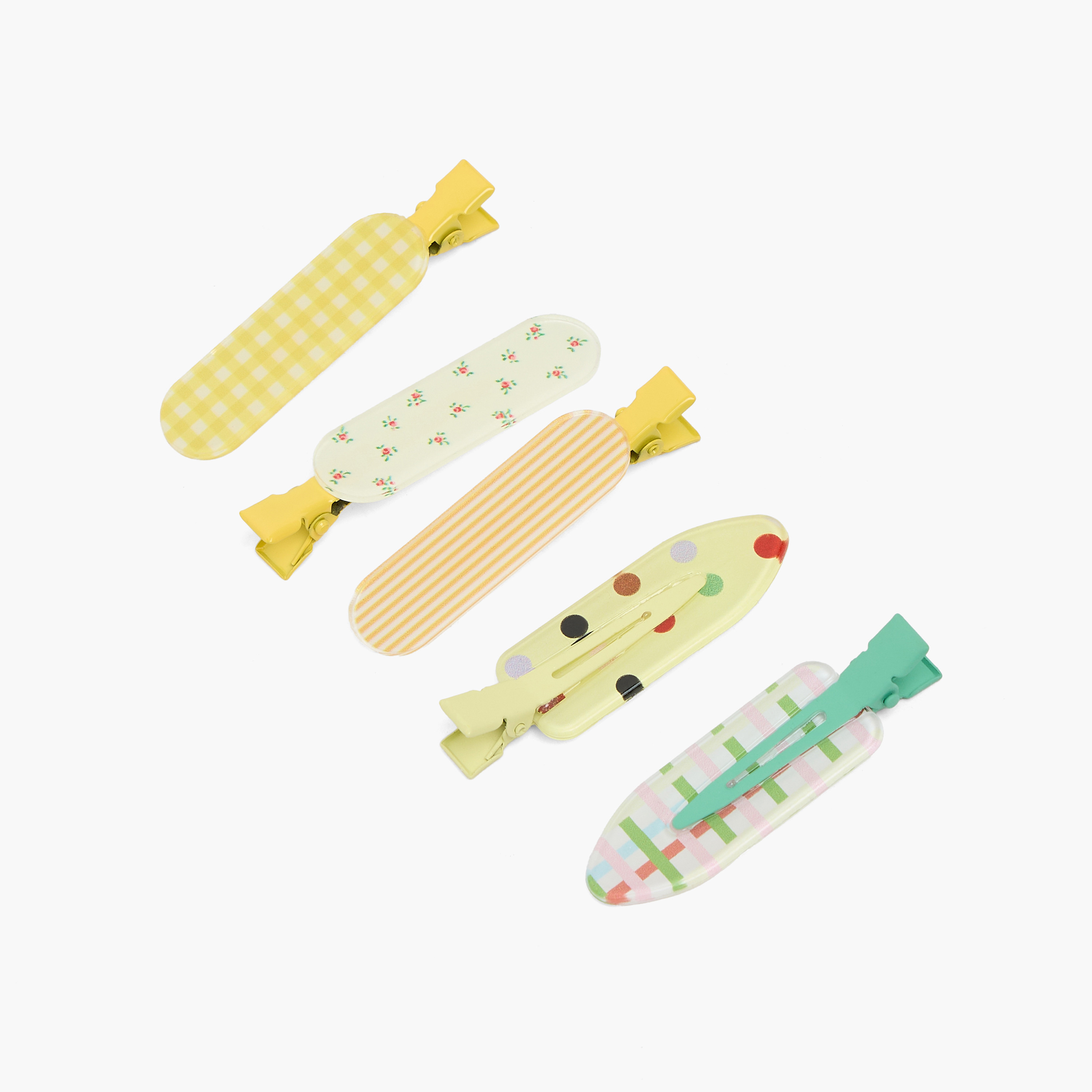 طقم مشابك شعر تمساح بطبعات صيفية من تشارمز - 5 قطع-girls-accessories-hairaccessories-image-2