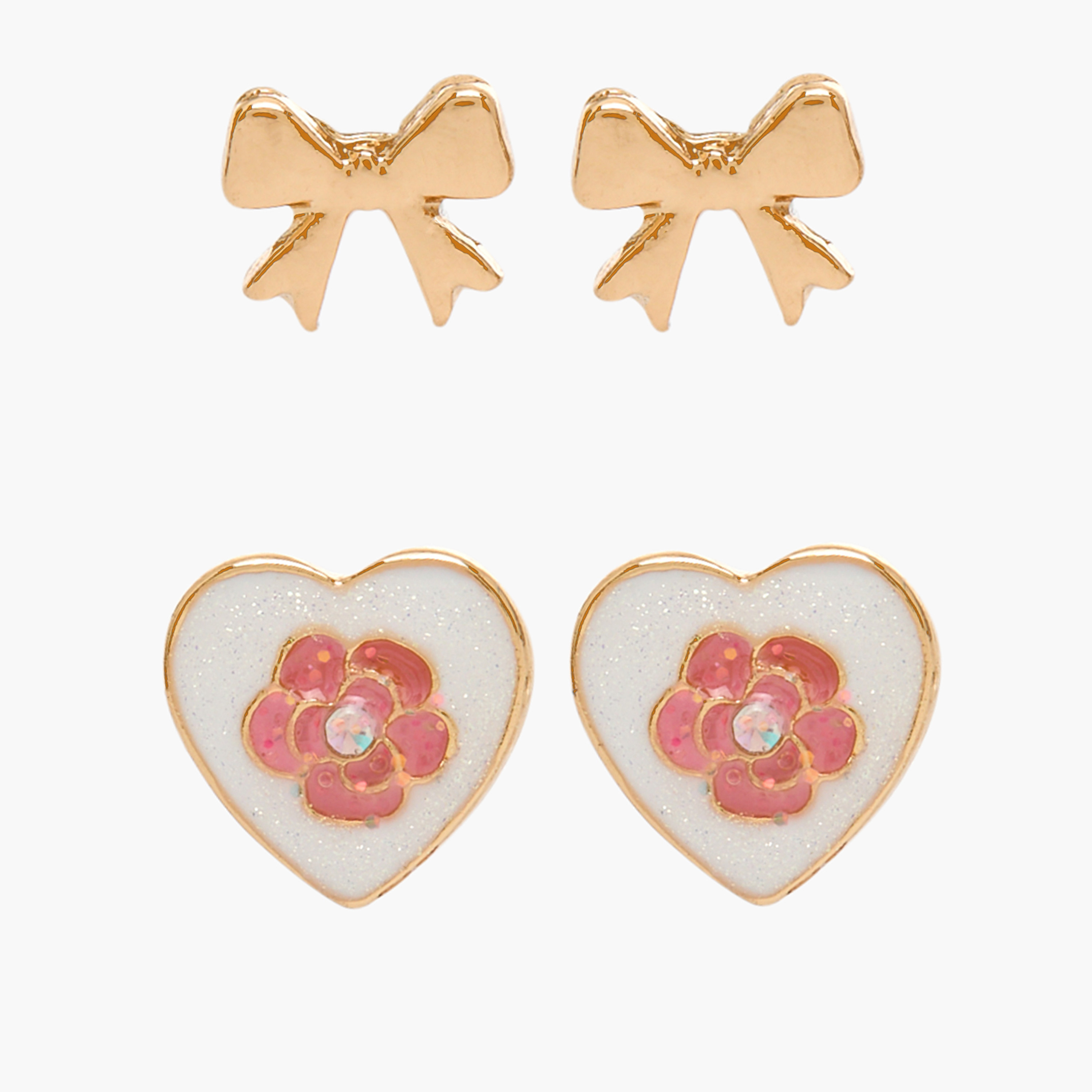 طقم أقراط مرصعة قطعتين بمكبس إغلاق من تشارمز-girls-accessories-jewellery-image-1