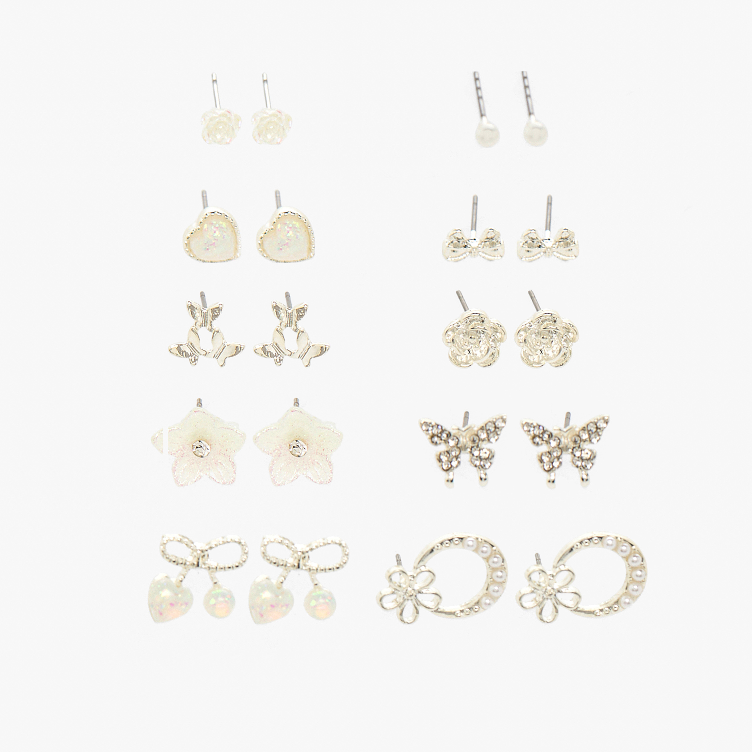 طقم أقراط مرصعة 10 أزواج بمكبس إغلاق من تشارمز-girls-accessories-jewellery-image-1