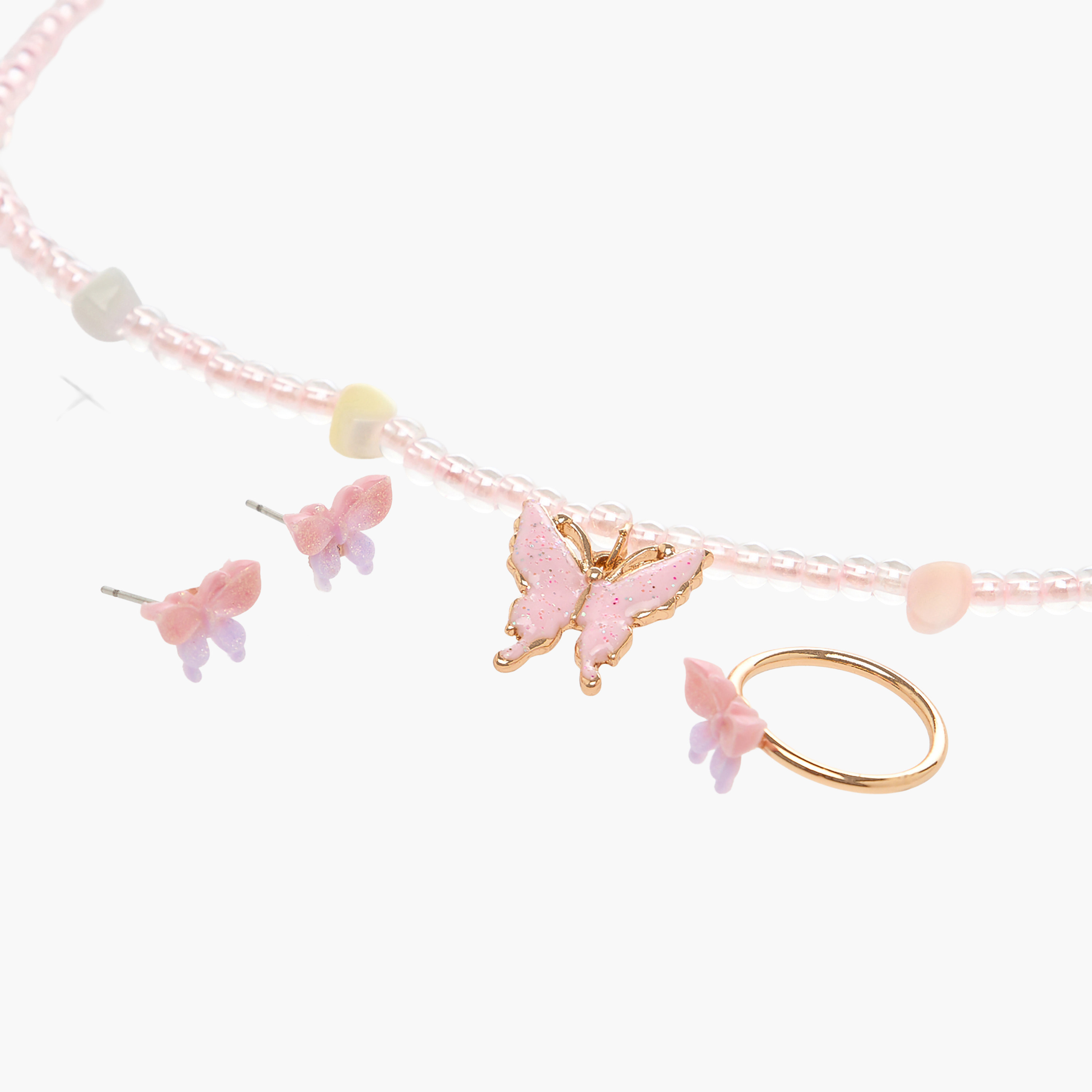 طقم مجوهرات بناتي بتصميم فراشة براقة 3 قطع من تشارمز-girls-accessories-jewellery-image-7
