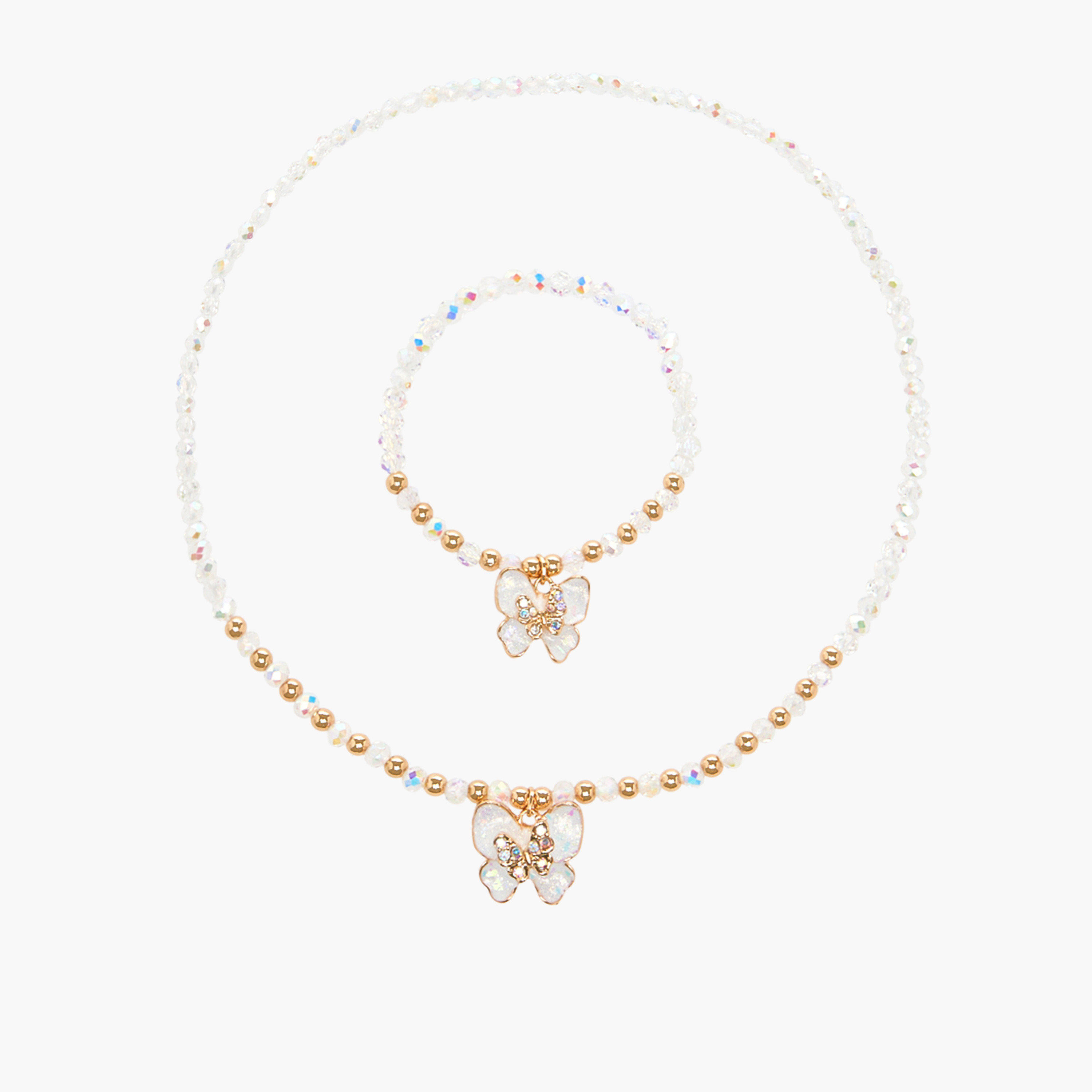 طقم مجوهرات بناتي بقلادة الفراشة اللامعة قطعتين من تشارمز-girls-accessories-jewellery-image-1