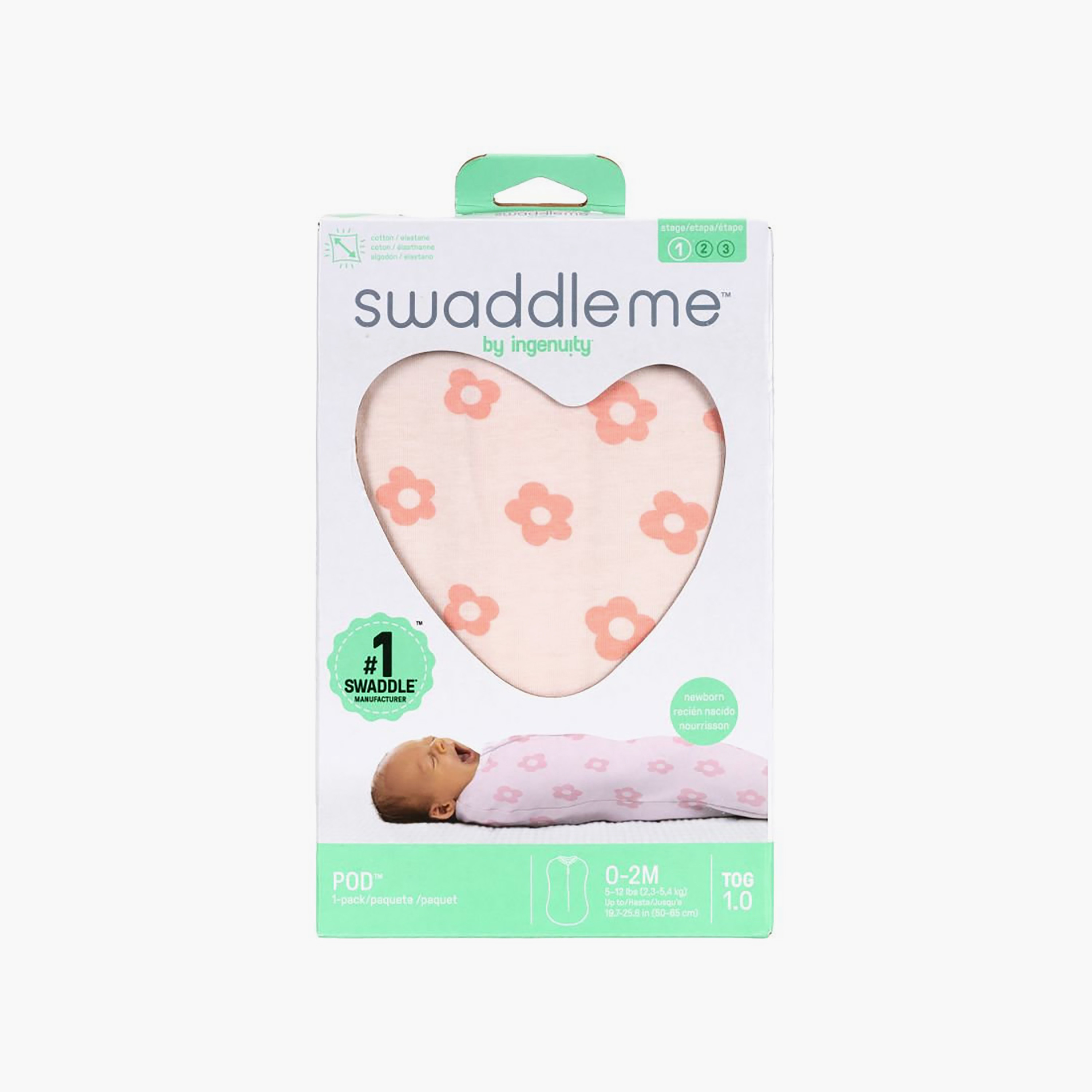 قماط بود سوادل (1.0 توغ) بتصميم فلاور كونفيتي لعمر 0-2 شهر من إنجينويتي-baby-nursery-blanketsandswaddles-swaddlesandsleepingbags-image-8