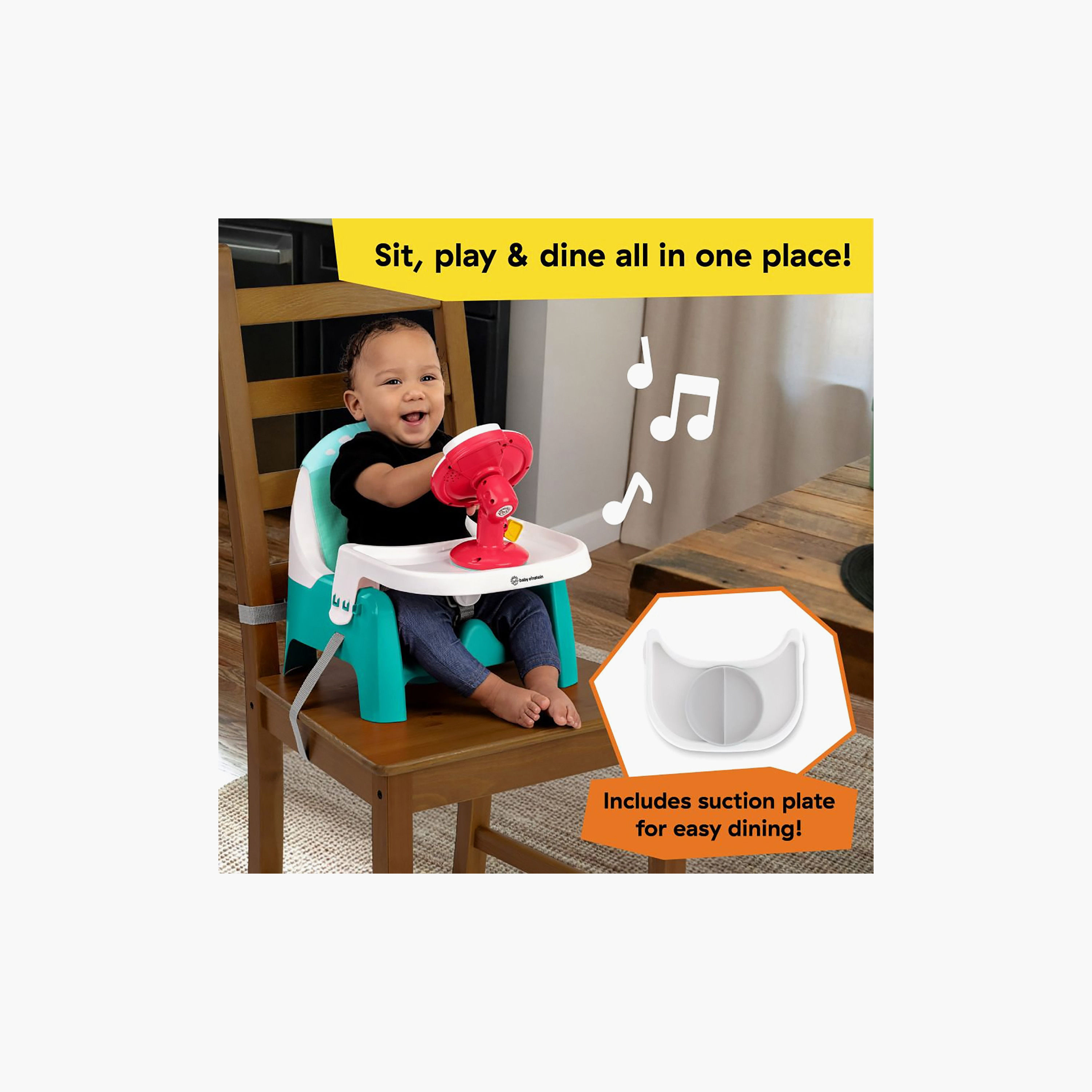 كرسي اطعام بيبي اينشتاين سناب اند ستير مع صينية قابلة للازالة-baby-feeding-highchairsandboosters-image-4