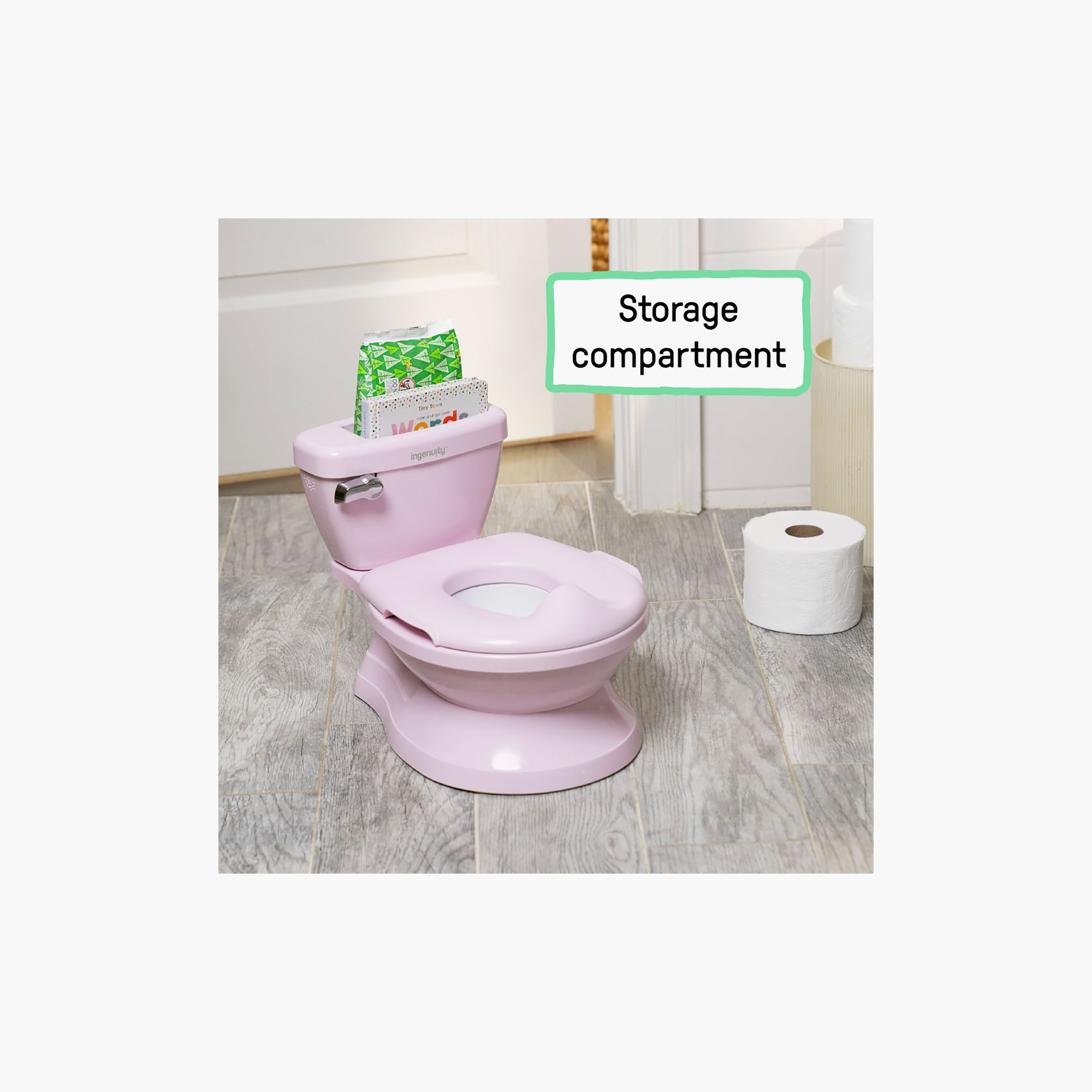 Ingenuity Summer My Size Potty Pro Realistic Toddler Toilet Seat - 18–60 Months - Pink-baby-diapering-pottytraining-image-5