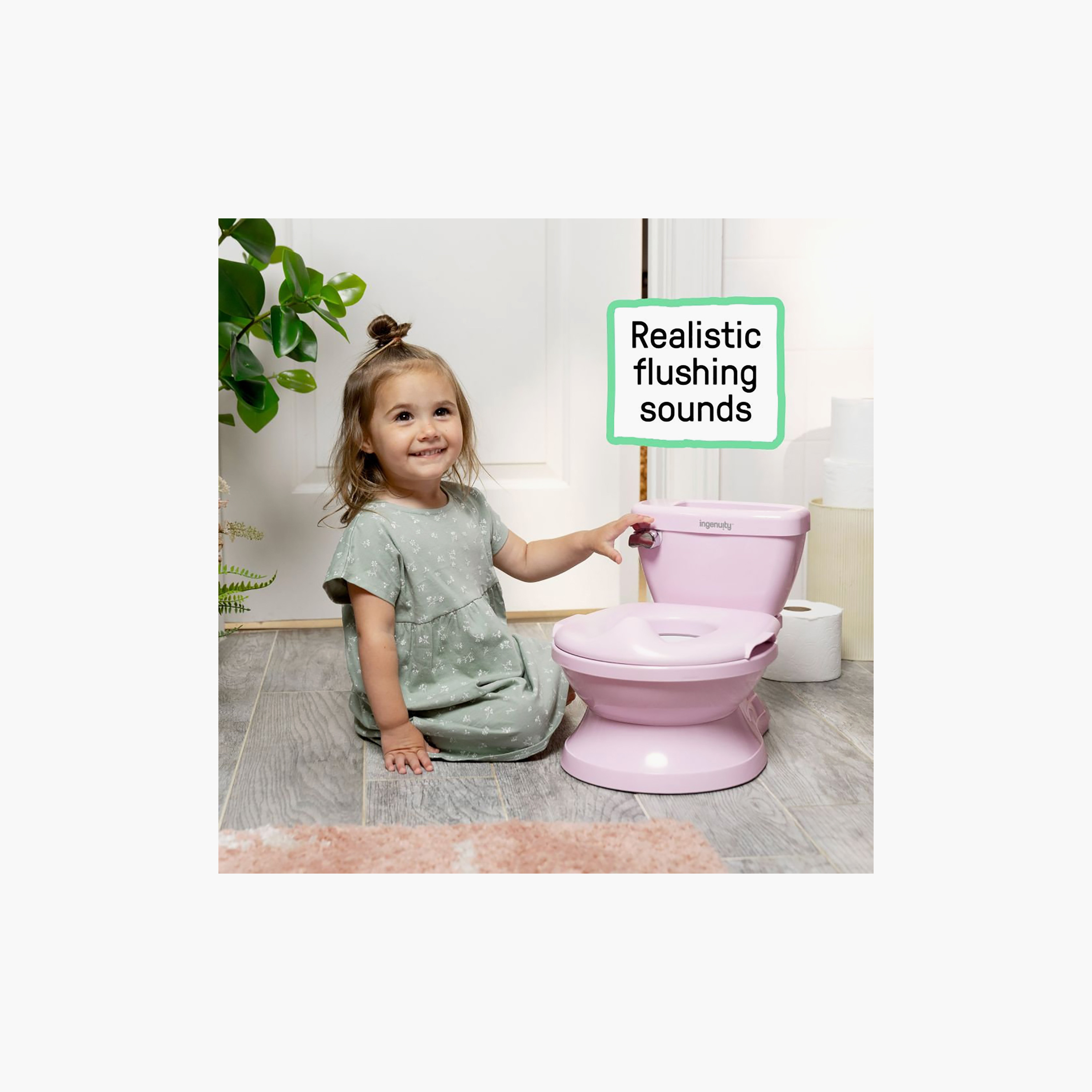 Ingenuity Summer My Size Potty Pro Realistic Toddler Toilet Seat - 18–60 Months - Pink-baby-diapering-pottytraining-image-6