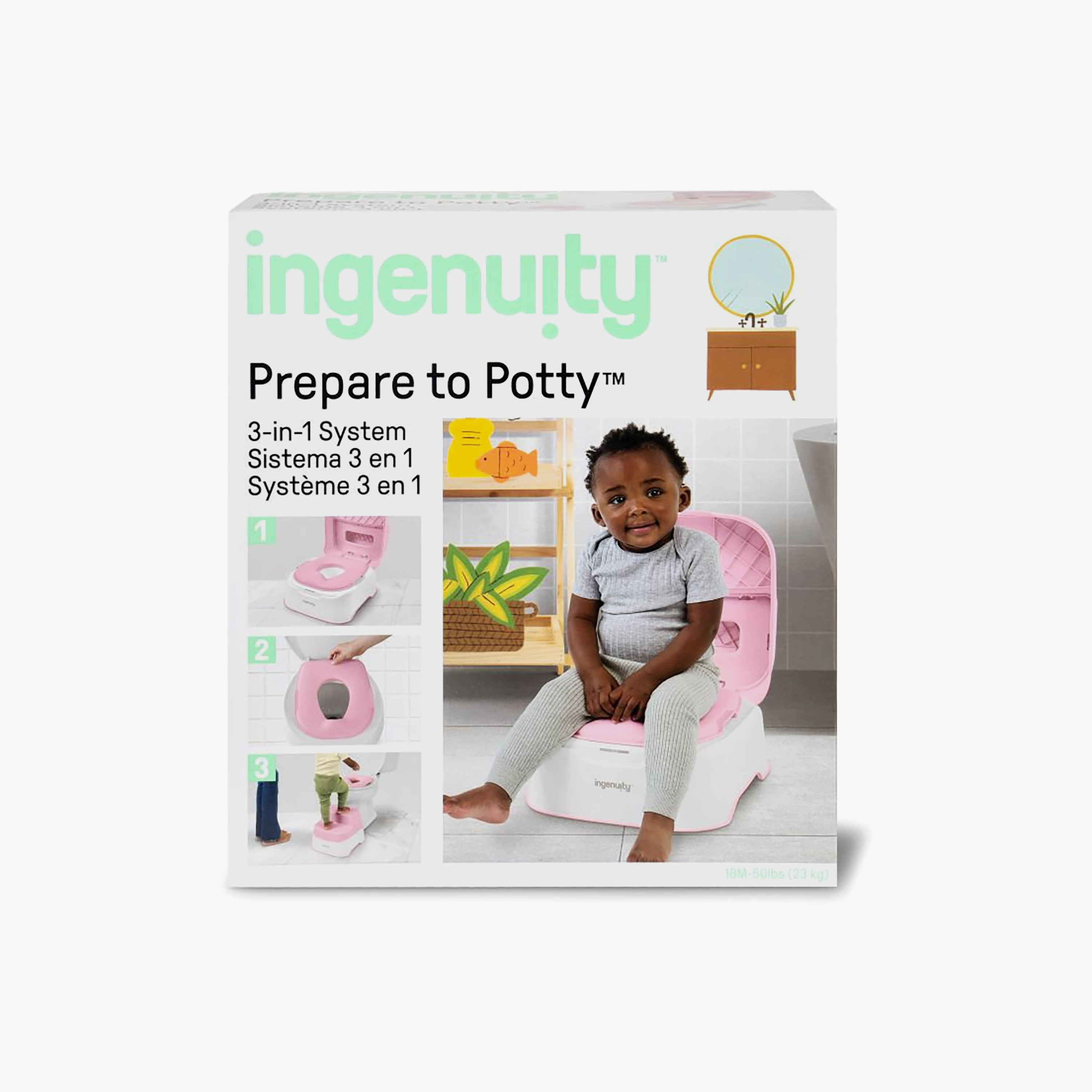 Ingenuity Prepare to Potty 3-In-1 System Potty Seat - 18-60 Months-baby-diapering-pottytraining-image-2