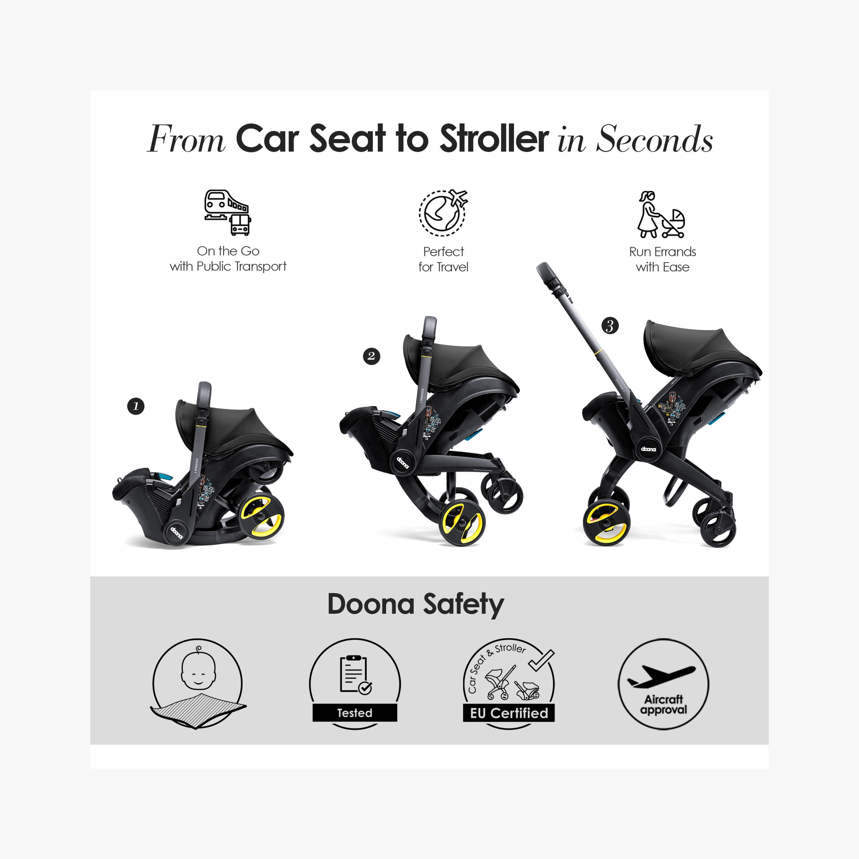 Doona Car Seat with Adjustable Handle, Rear Facing and ISOFIX System-baby-gear-carseats-image-3
