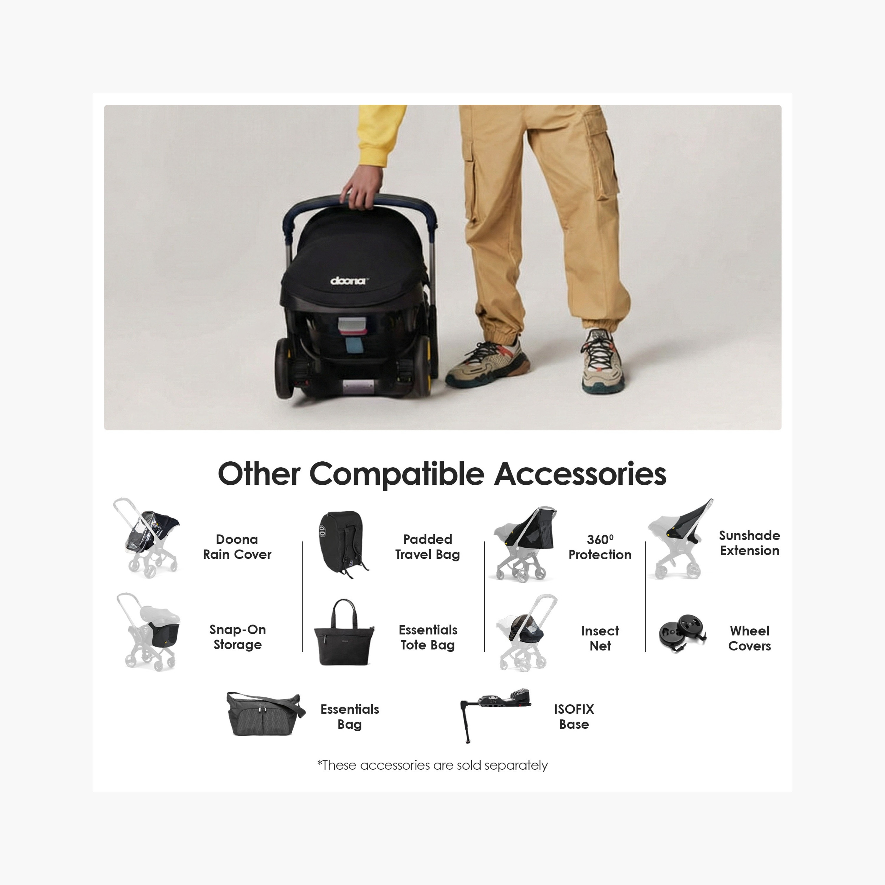 Doona Car Seat with Adjustable Handle, Rear Facing and ISOFIX System-baby-gear-carseats-image-6