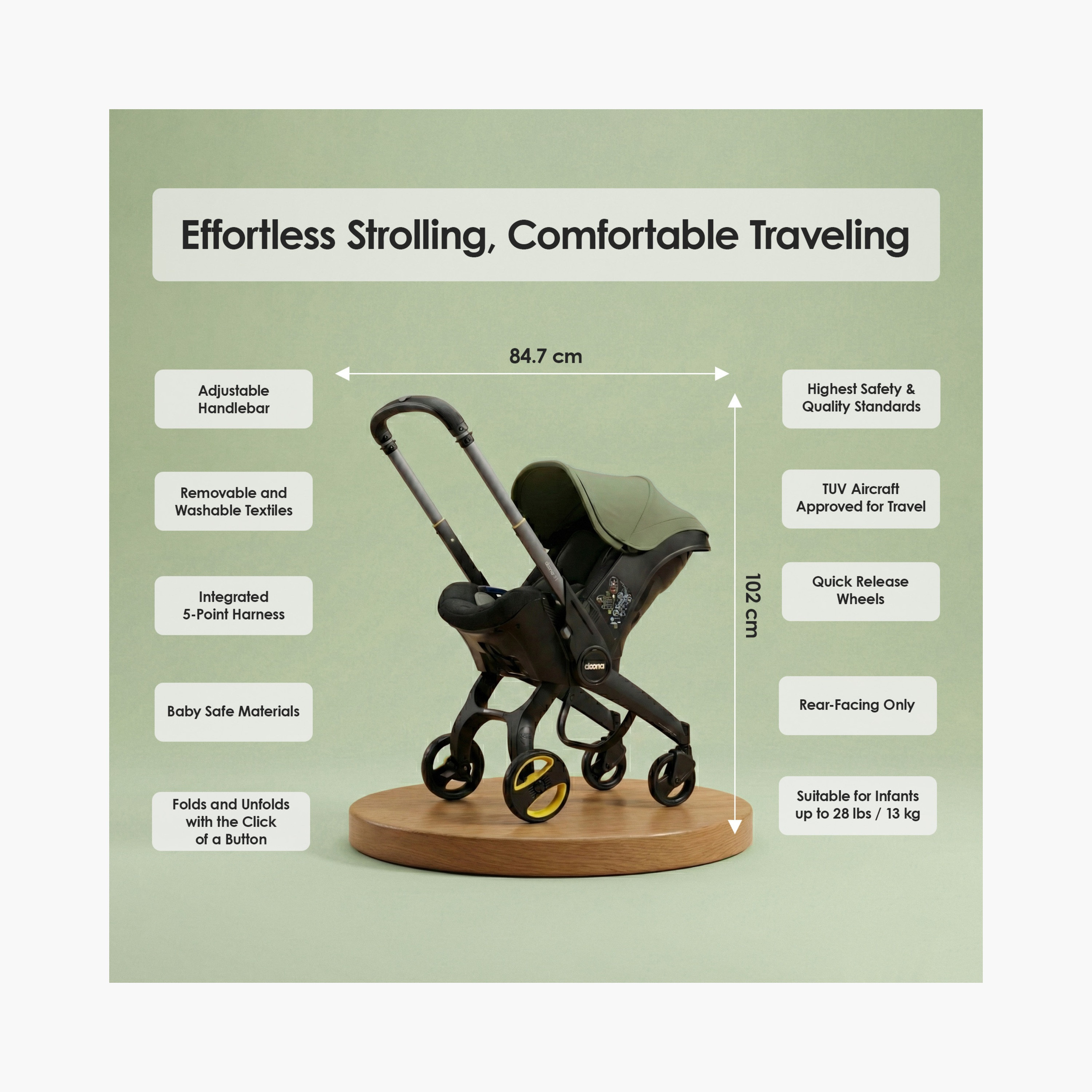 مقعد سيارة للأطفال بمقبض قابل للتعديل، مواجه للخلف ونظام إيزوفيكس من دونا-baby-gear-carseats-image-4
