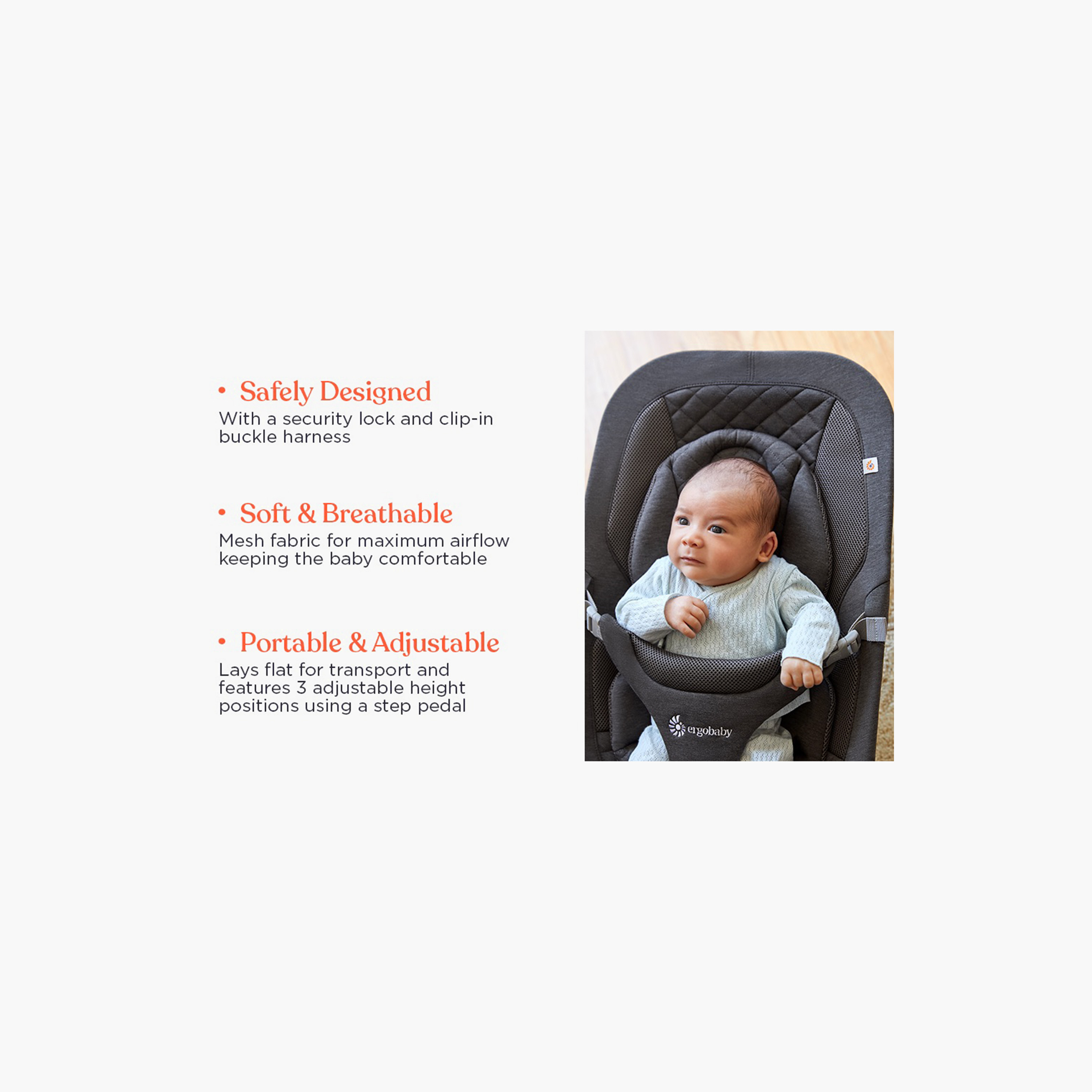 Ergobaby Evolve Mesh Baby Bouncer-baby-infantactivity-bouncers-image-2
