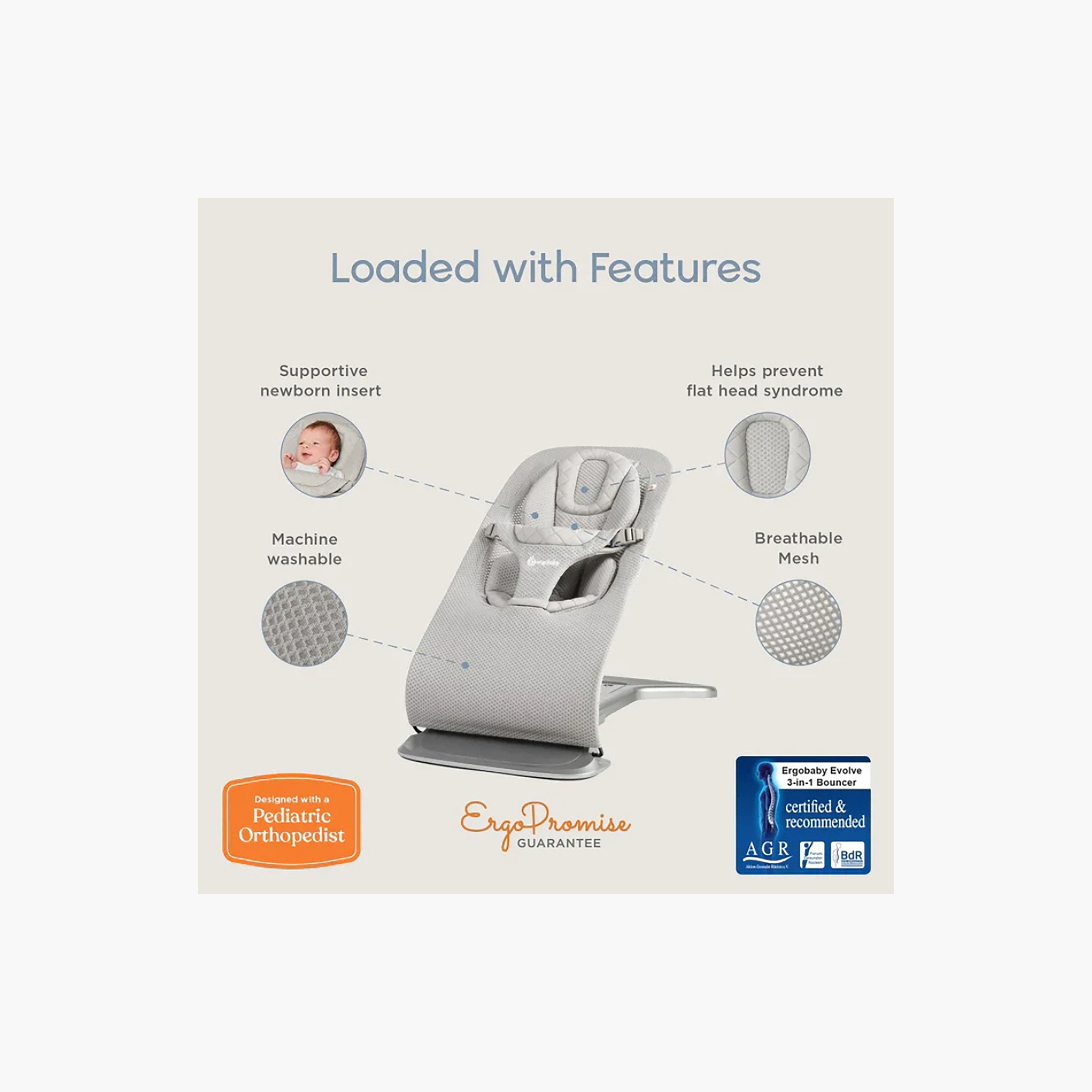Ergobaby Evolve Mesh Baby Bouncer-baby-infantactivity-bouncers-image-3