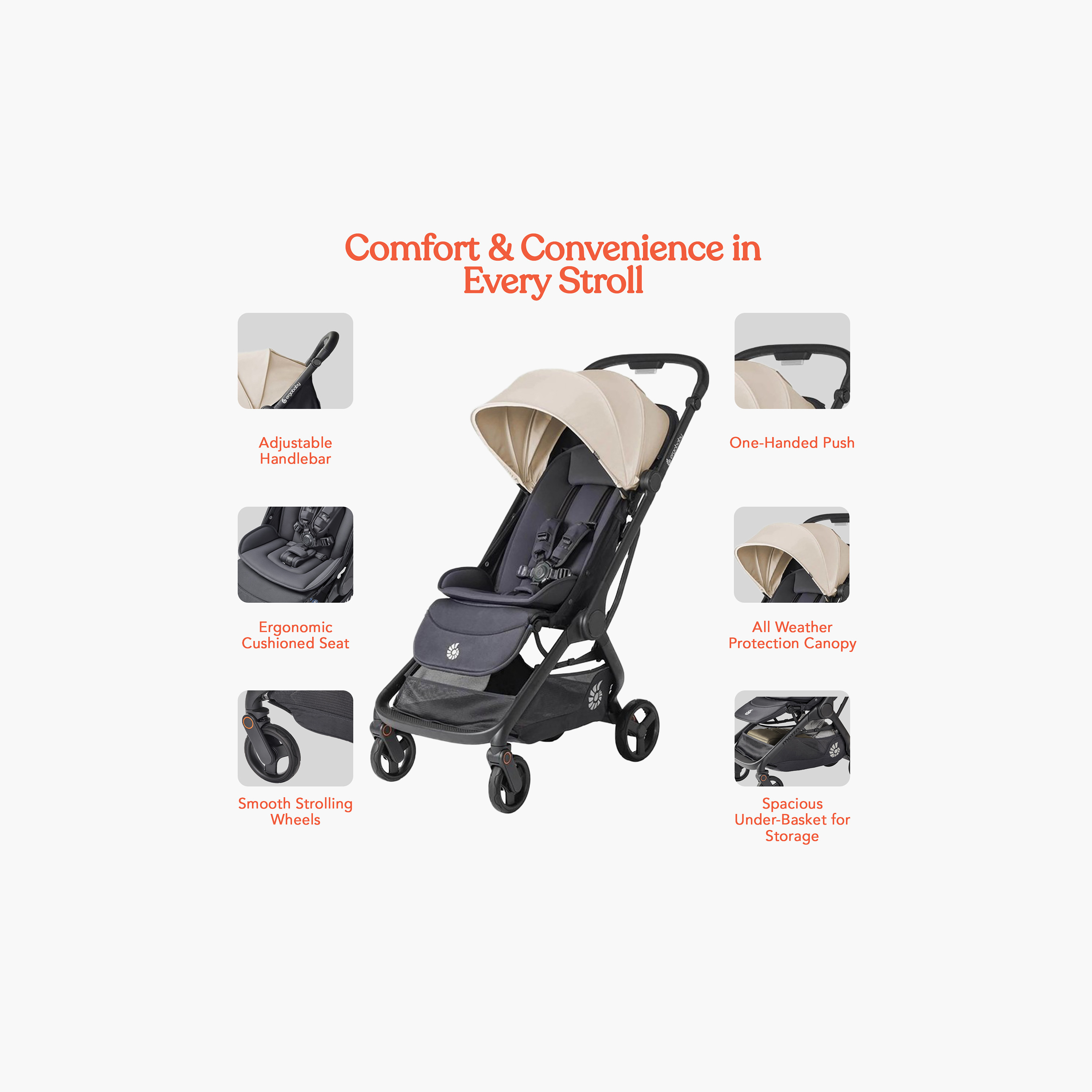 Ergobaby Metro 3 Stroller with 3-Fold System and Compact Fold-baby-gear-strollersandprams-strollers-image-4