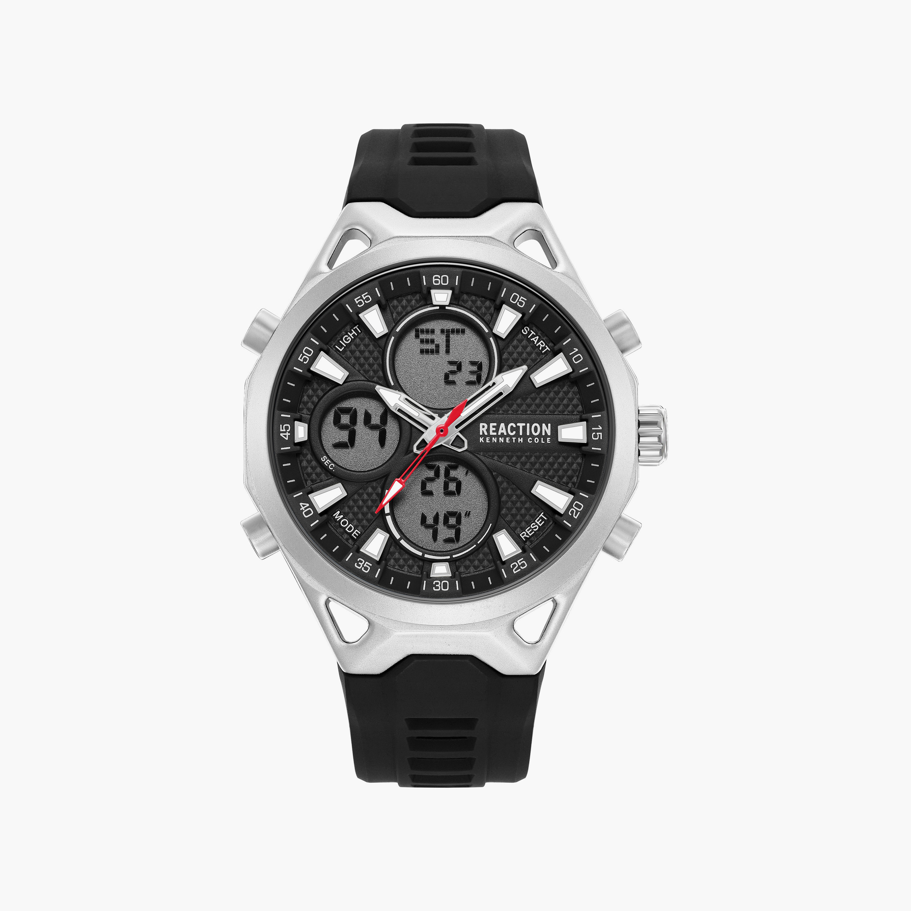 Kenneth Cole Men's Black Round 45 MM Analog/Digital Watch | KRWGP0103303-men-watchesandjewellery-watches-image-1