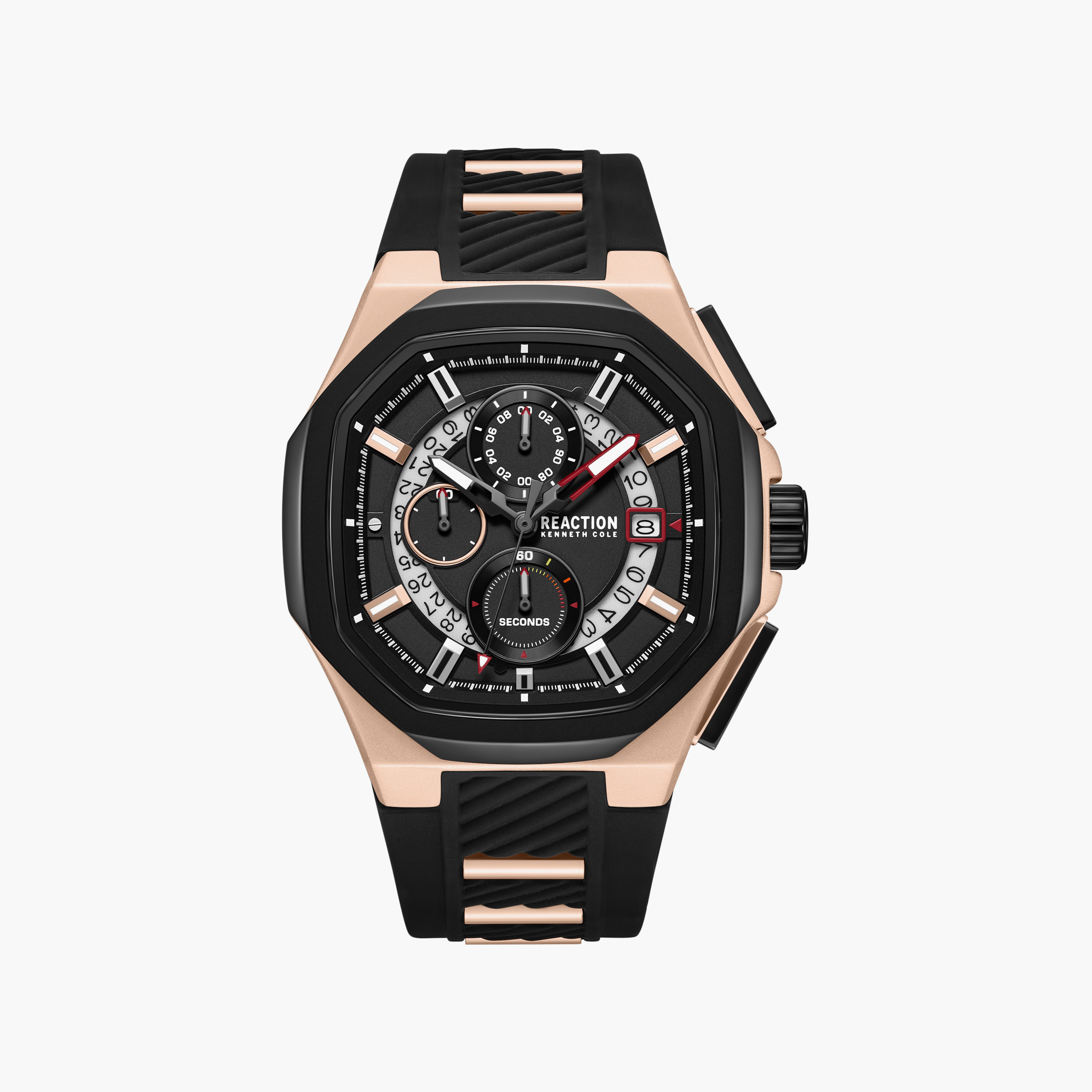 Kenneth Cole Men's Black Octagon 45 MM Chronograph Watch | KRWGO0070103-men-watchesandjewellery-watches-image-1