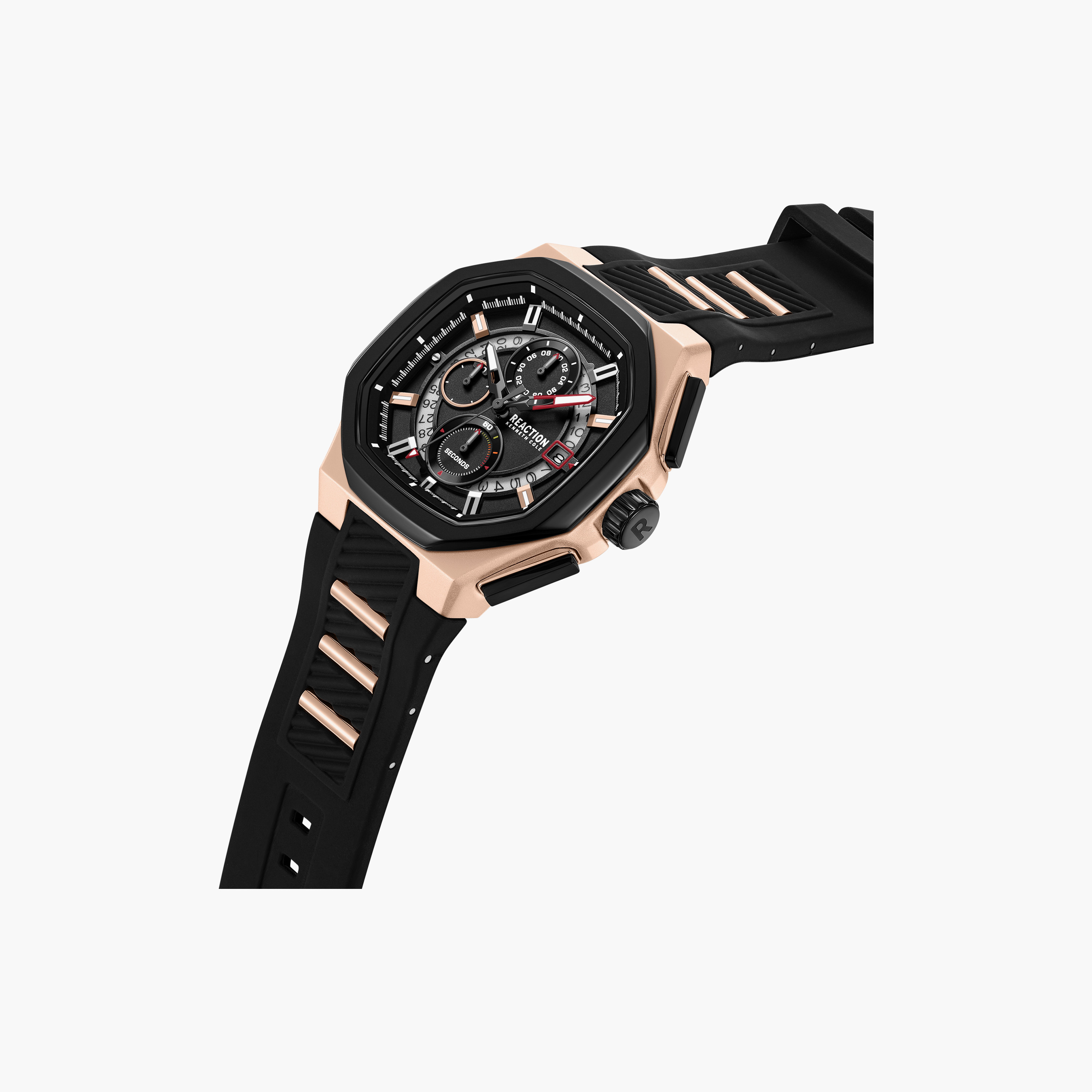 Kenneth Cole Men's Black Octagon 45 MM Chronograph Watch | KRWGO0070103-men-watchesandjewellery-watches-image-2