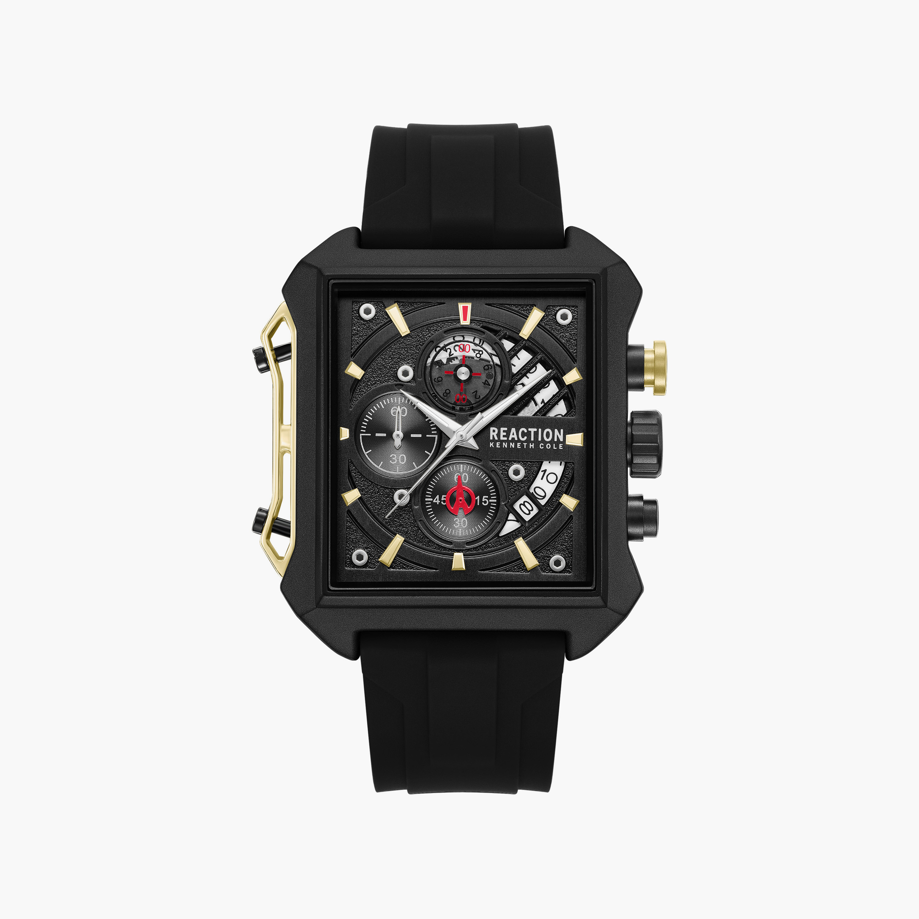 Kenneth Cole Men's Black Rectangular 52 MM Chronograph Watch | KRWGO0104501-men-watchesandjewellery-watches-image-1