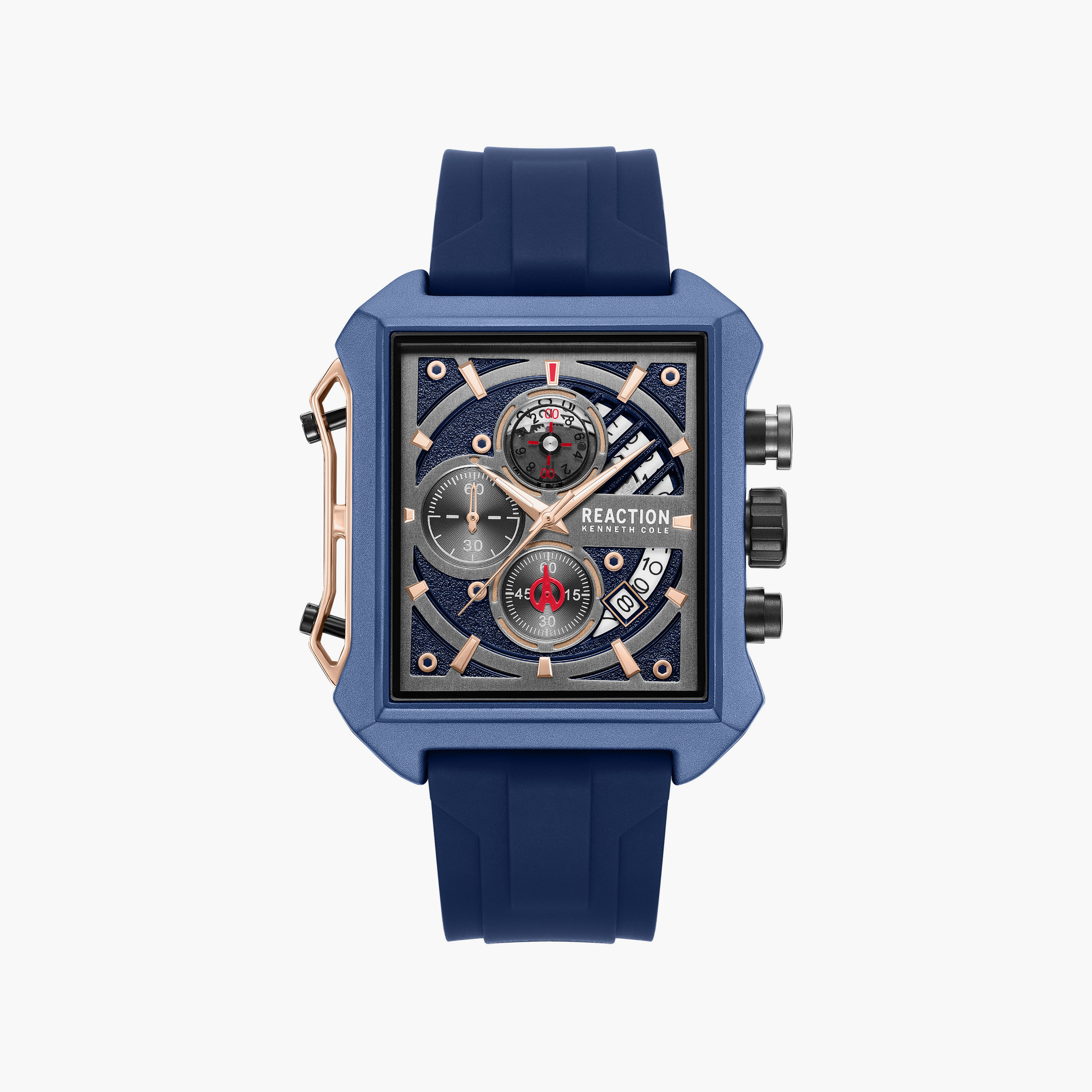 Kenneth Cole Men's Blue Rectangular 52 MM Chronograph Watch | KRWGO0104504-men-watchesandjewellery-watches-image-1