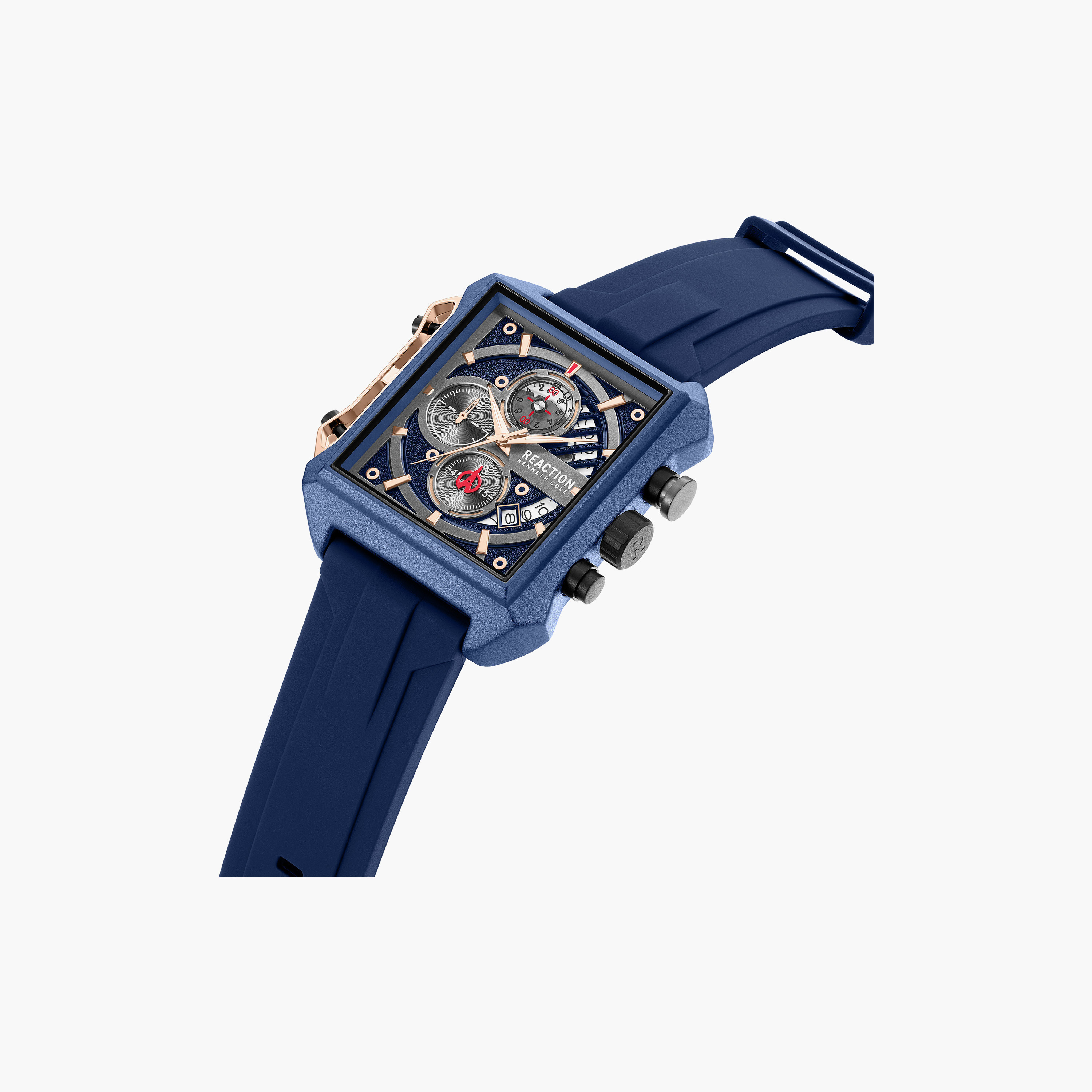 Kenneth Cole Men's Blue Rectangular 52 MM Chronograph Watch | KRWGO0104504-men-watchesandjewellery-watches-image-2
