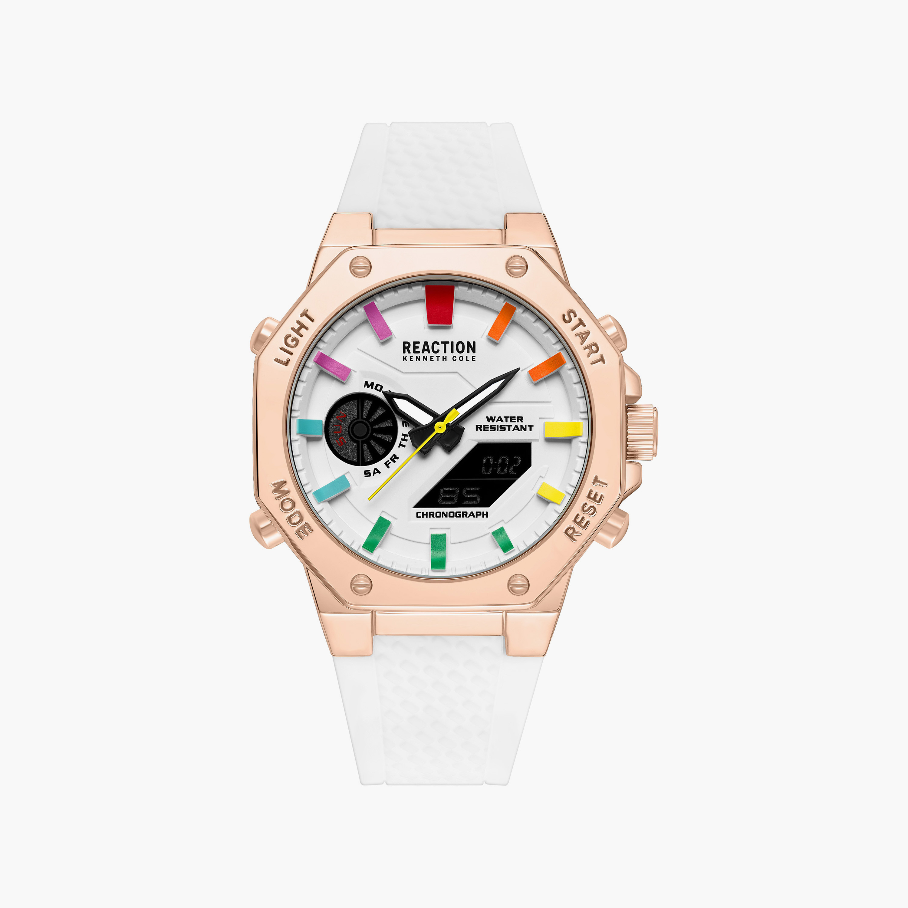 Kenneth Cole Men's White Octagon 46 MM Analog/Digital Watch | KRWGP0069115-men-watchesandjewellery-watches-image-1