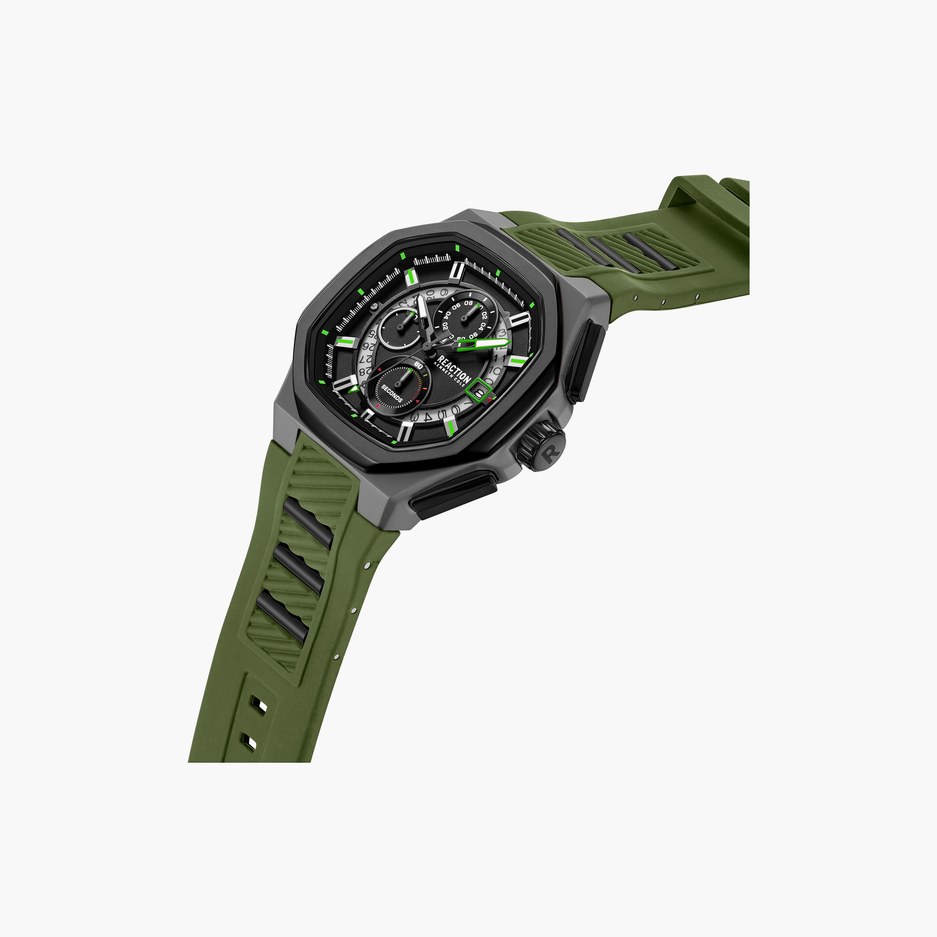 Kenneth Cole Men's Black Octagon 45 MM Chronograph Watch | KRWGO0070105-men-watchesandjewellery-watches-image-2
