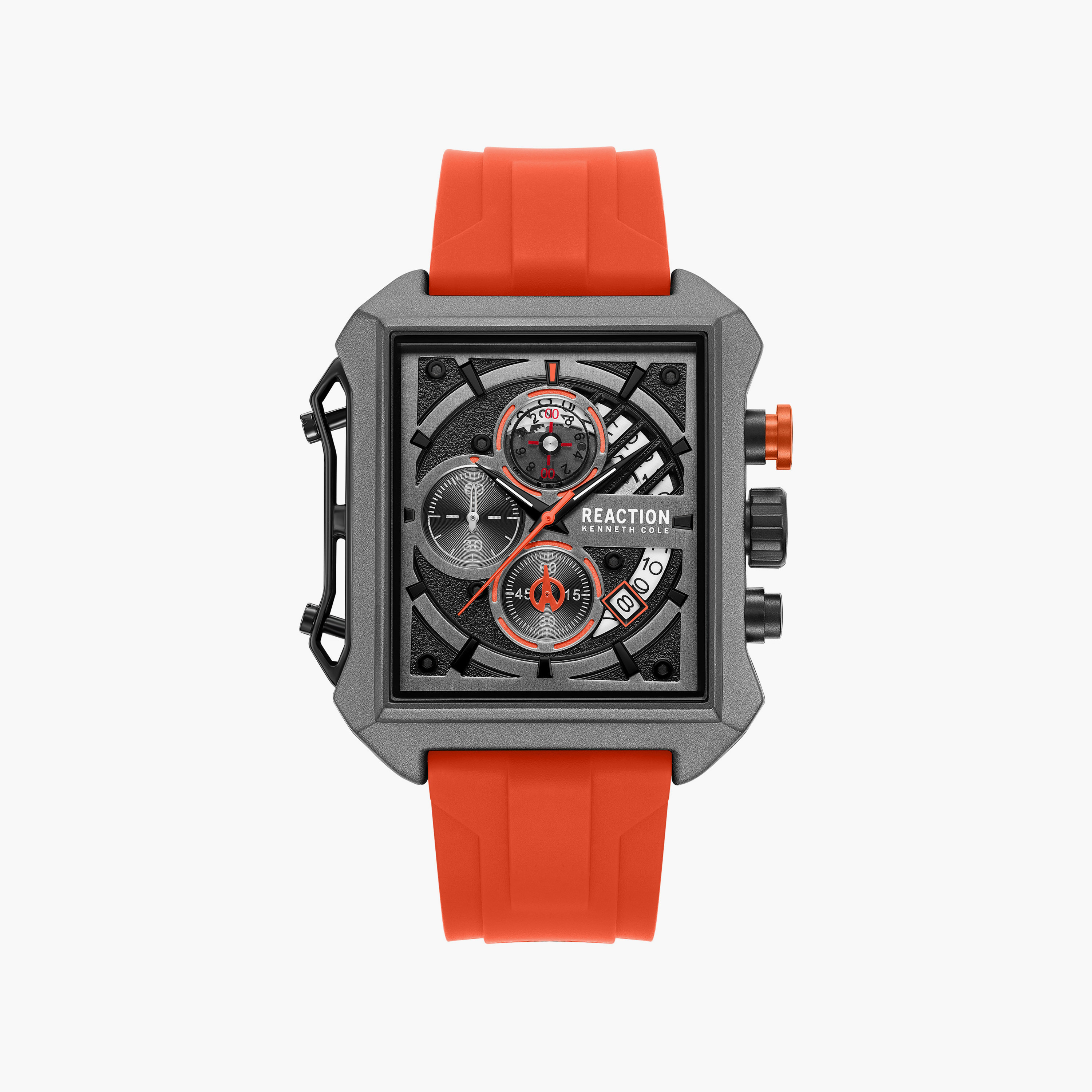 Kenneth Cole Men's Black Rectangular 52 MM Chronograph Watch | KRWGO0104505-men-watchesandjewellery-watches-image-1