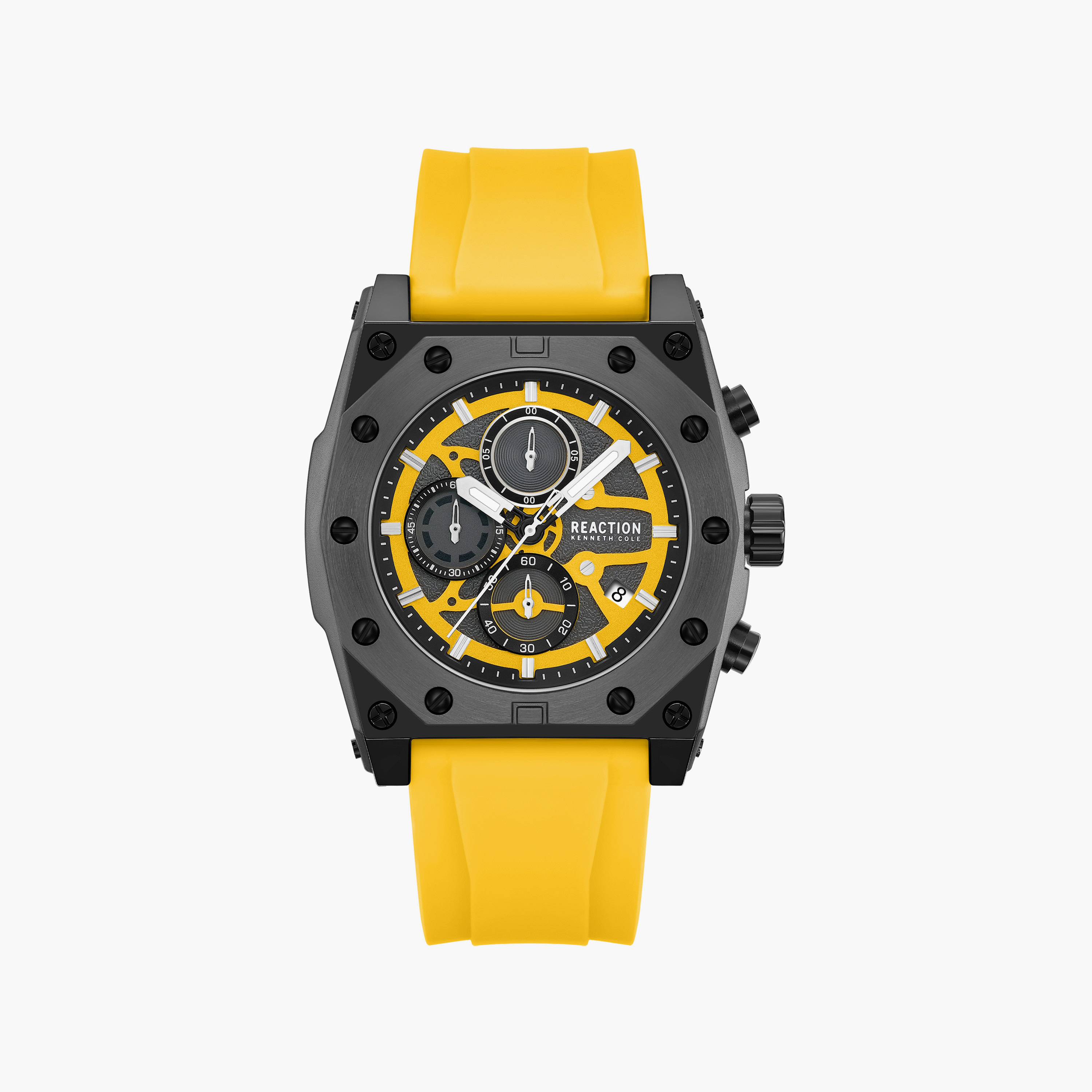 Kenneth Cole Men's Yellow Tonneau 52 MM Chronograph Watch | KRWGO0104902-men-watchesandjewellery-watches-image-1