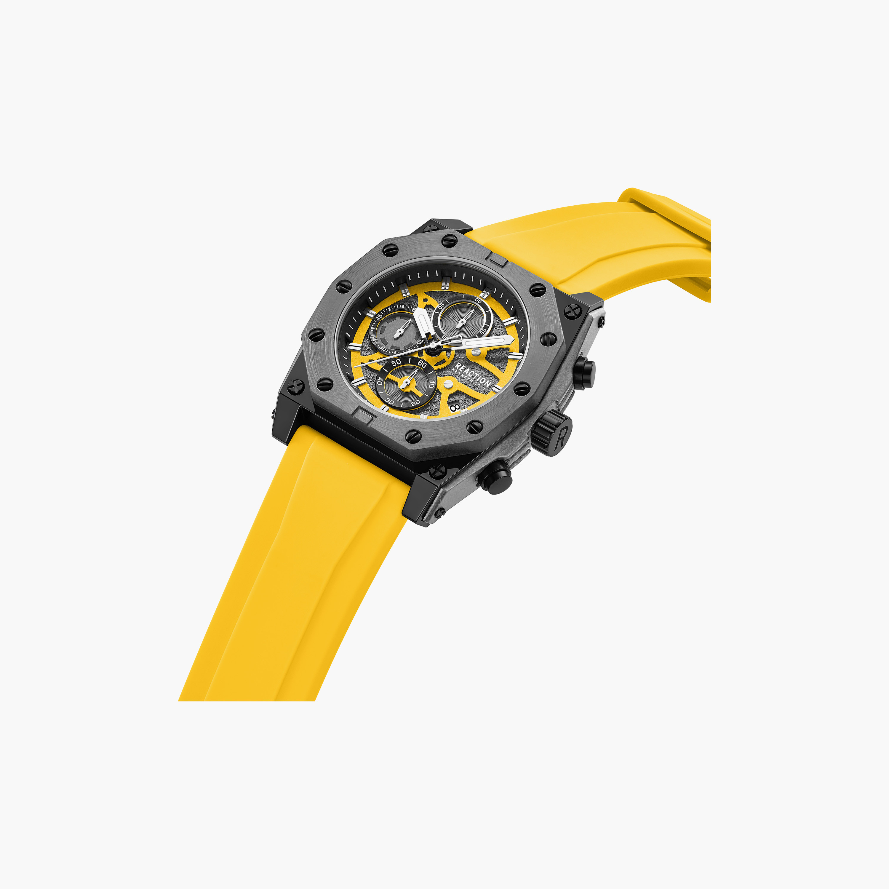 Kenneth Cole Men's Yellow Tonneau 52 MM Chronograph Watch | KRWGO0104902-men-watchesandjewellery-watches-image-2