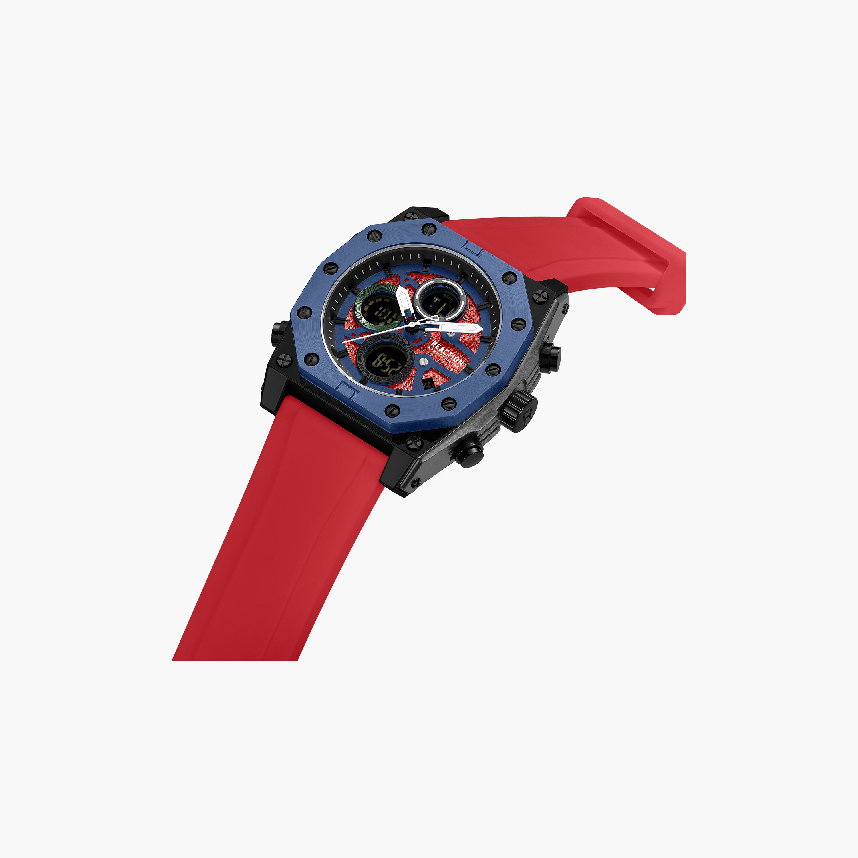 Kenneth Cole Men's Red Tonneau 52 MM Analog/Digital Watch | KRWGP0104804-men-watchesandjewellery-watches-image-2