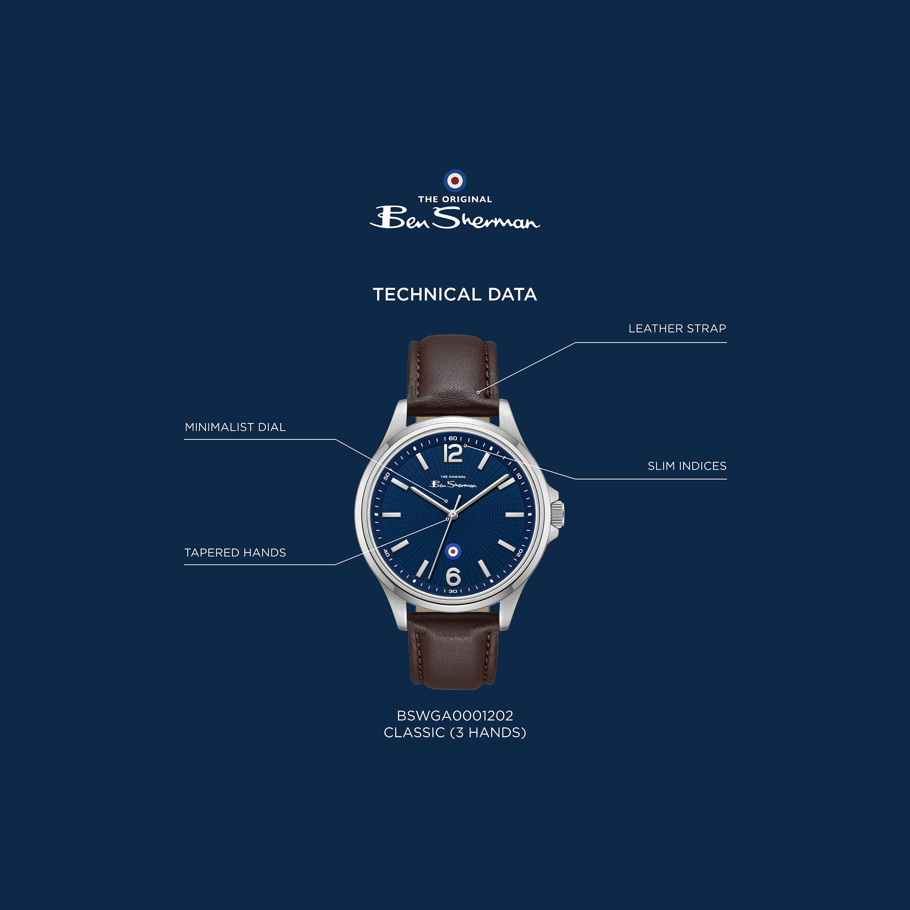 Ben Sherman Men's Blue Round 43 MM Analog Watch | BSWGA0001202-men-watchesandjewellery-watches-image-5
